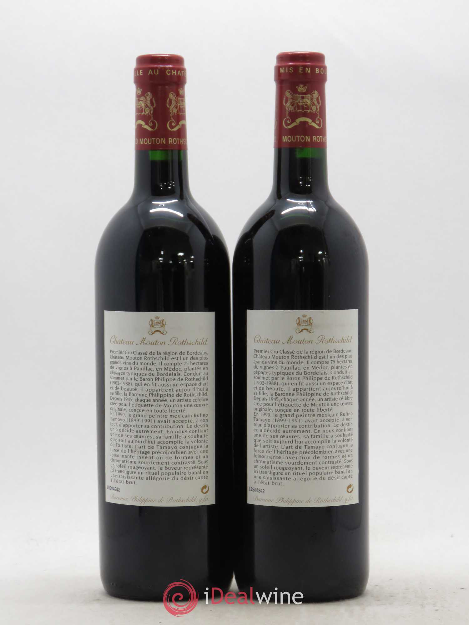 Château Mouton Rothschild 1er Grand Cru Classé 1998 - Lot de 2 bouteilles - 1