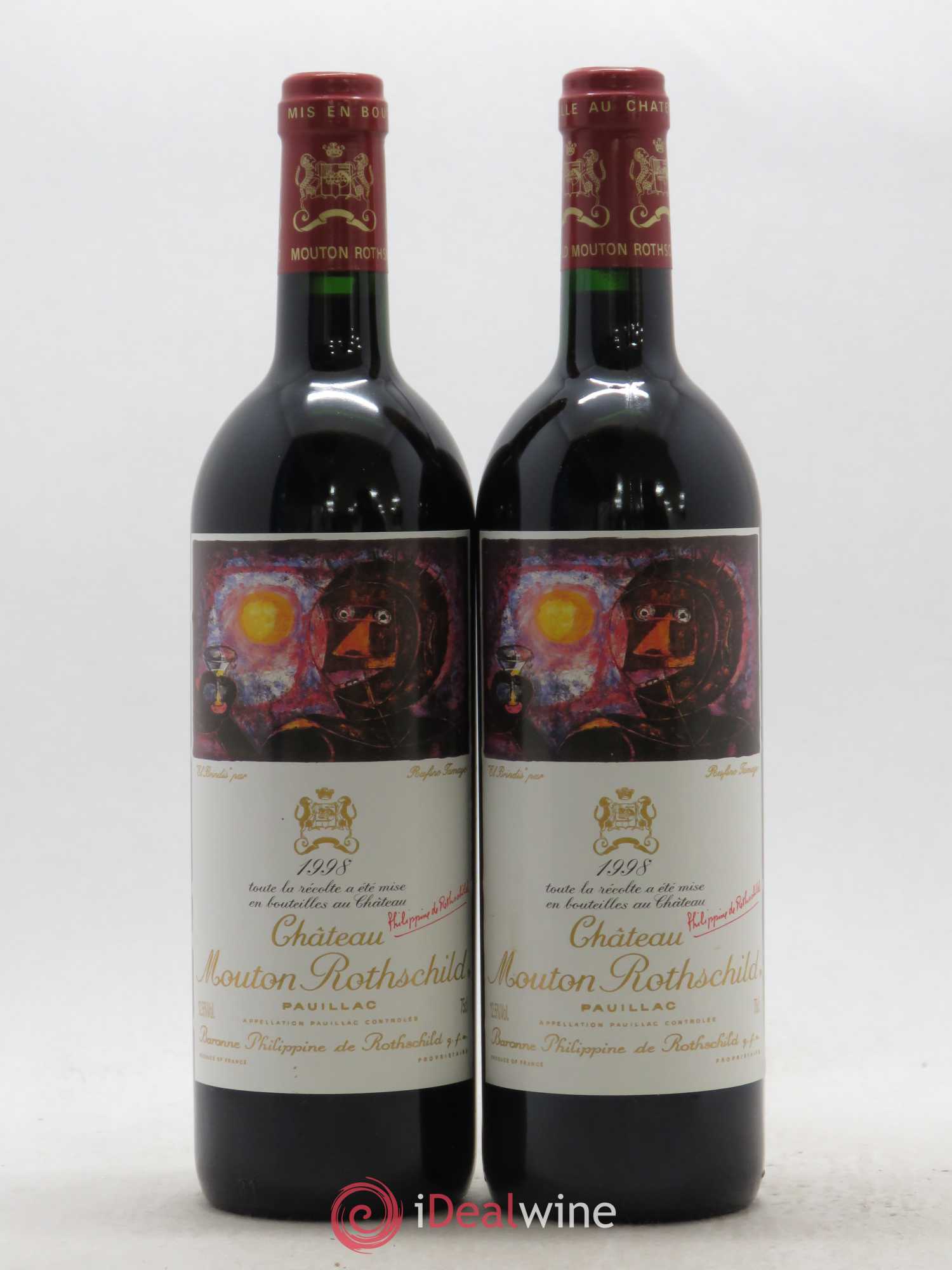 Château Mouton Rothschild 1er Grand Cru Classé 1998 - Lot de 2 bouteilles - 0