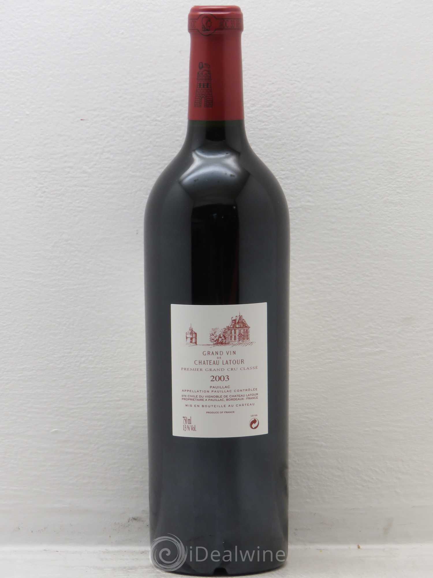 Château Latour 1er Grand Cru Classé 2003 - Lot de 1 bouteille - 1