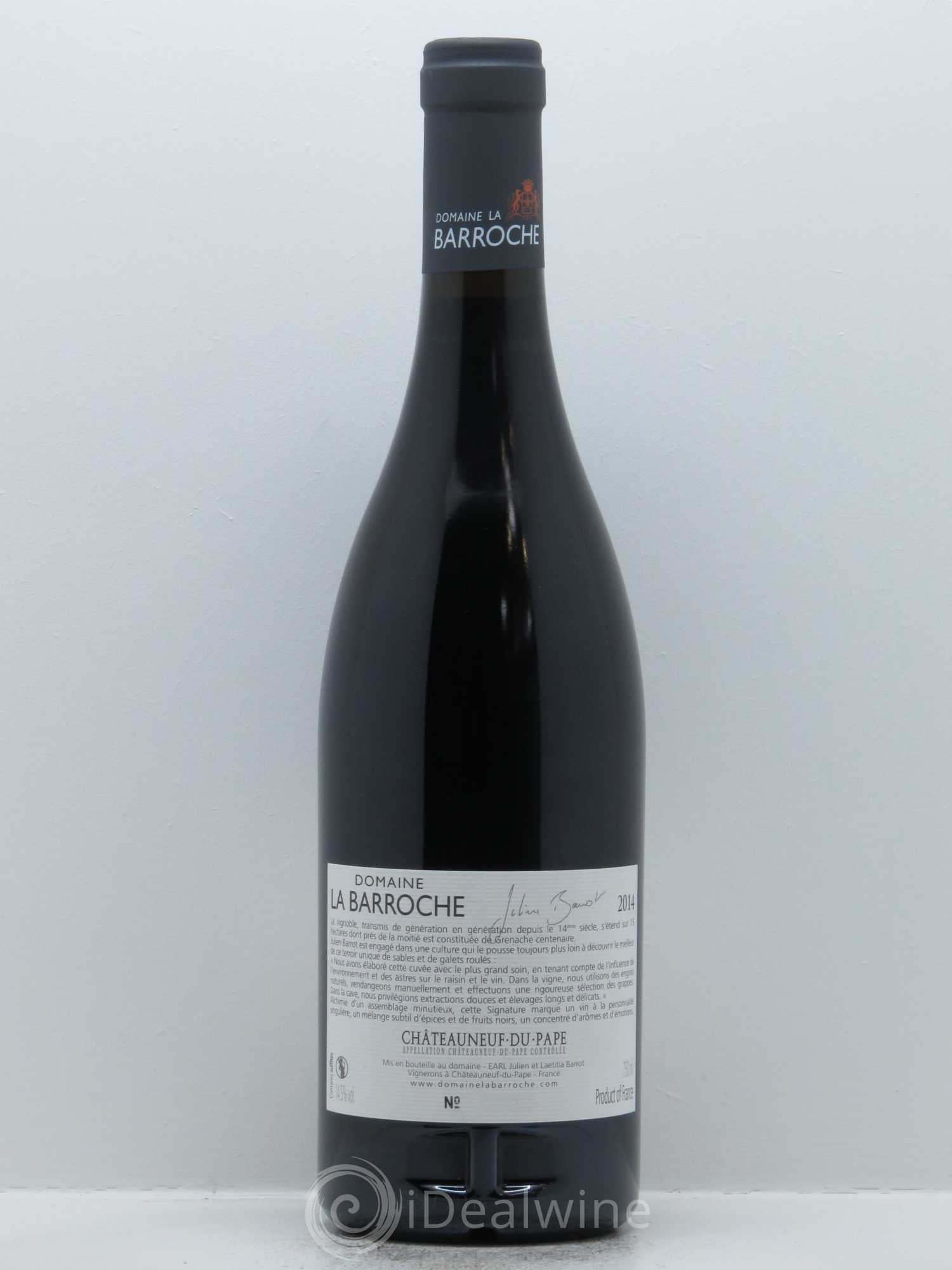 Châteauneuf-du-Pape La Barroche (Domaine de) Signature Julien Barrot 2014 - Lot de 1 bouteille - 1