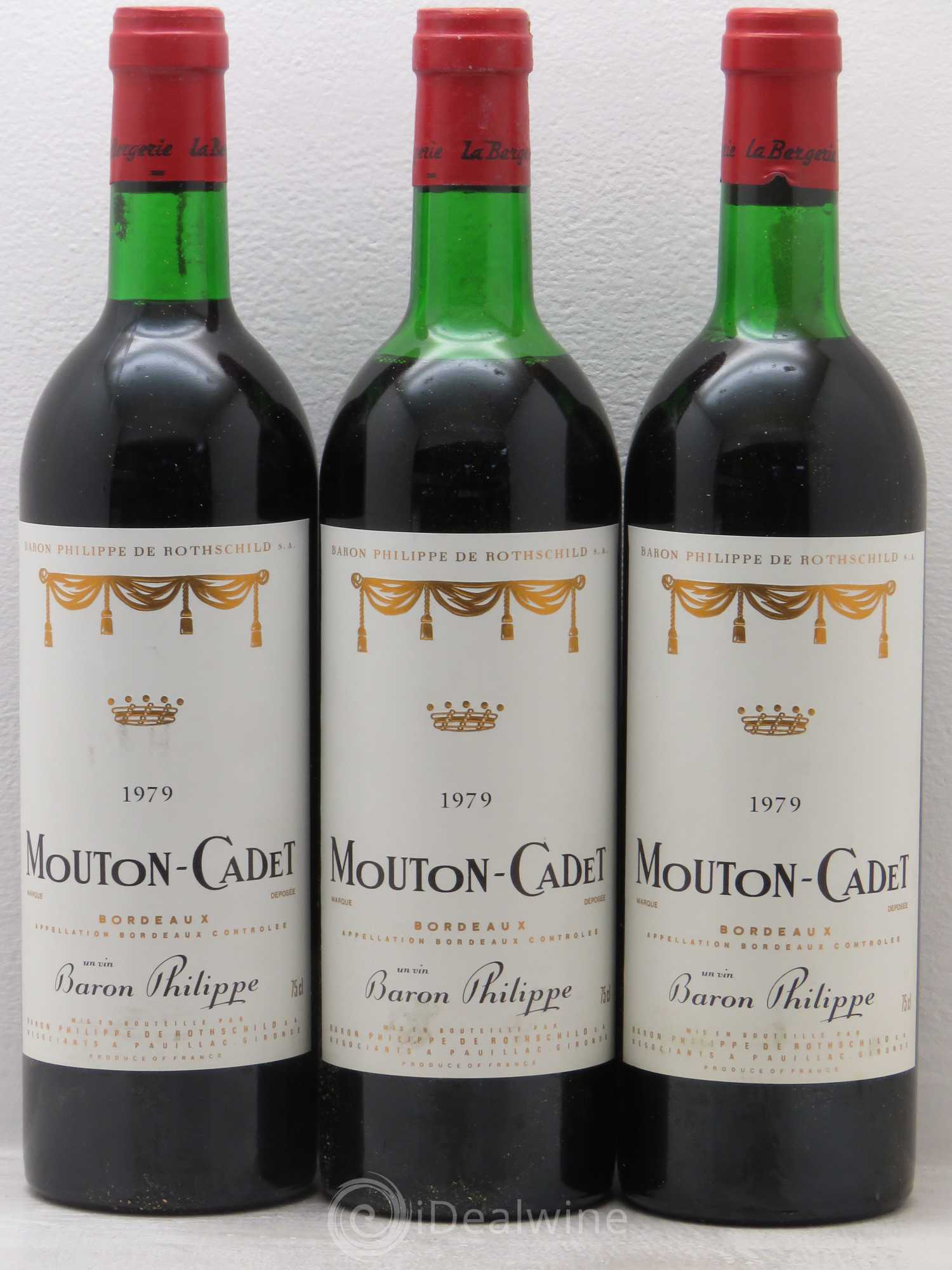 Château Mouton Cadet (sans prix de réserve) 1979 - Lot de 3 bouteilles - 0