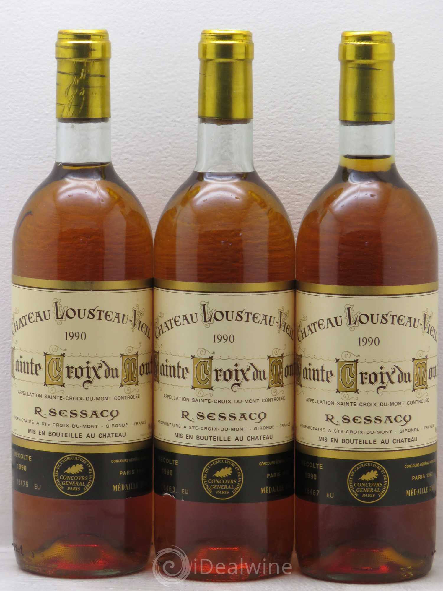 Sainte-Croix-du-Mont Château Lousteau Vieil 1990 - Lotto di 3 bottiglie - 0