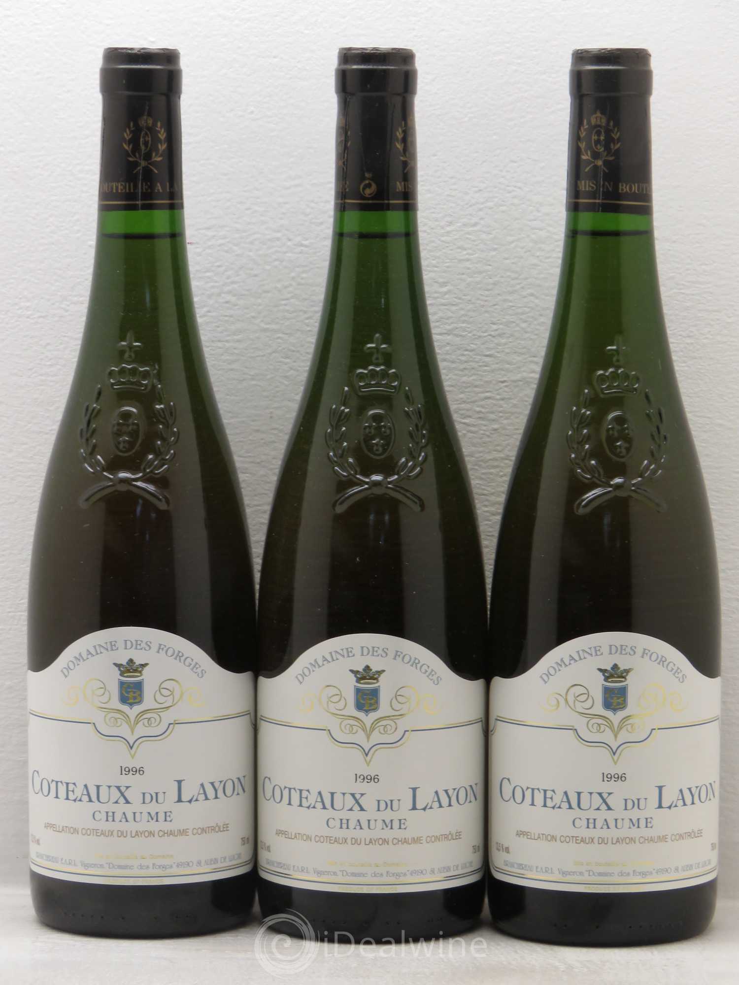 Coteaux du Layon Domaine des Forges Chaume (sans prix de réserve) 1996 - Lotto di 3 bottiglie - 0