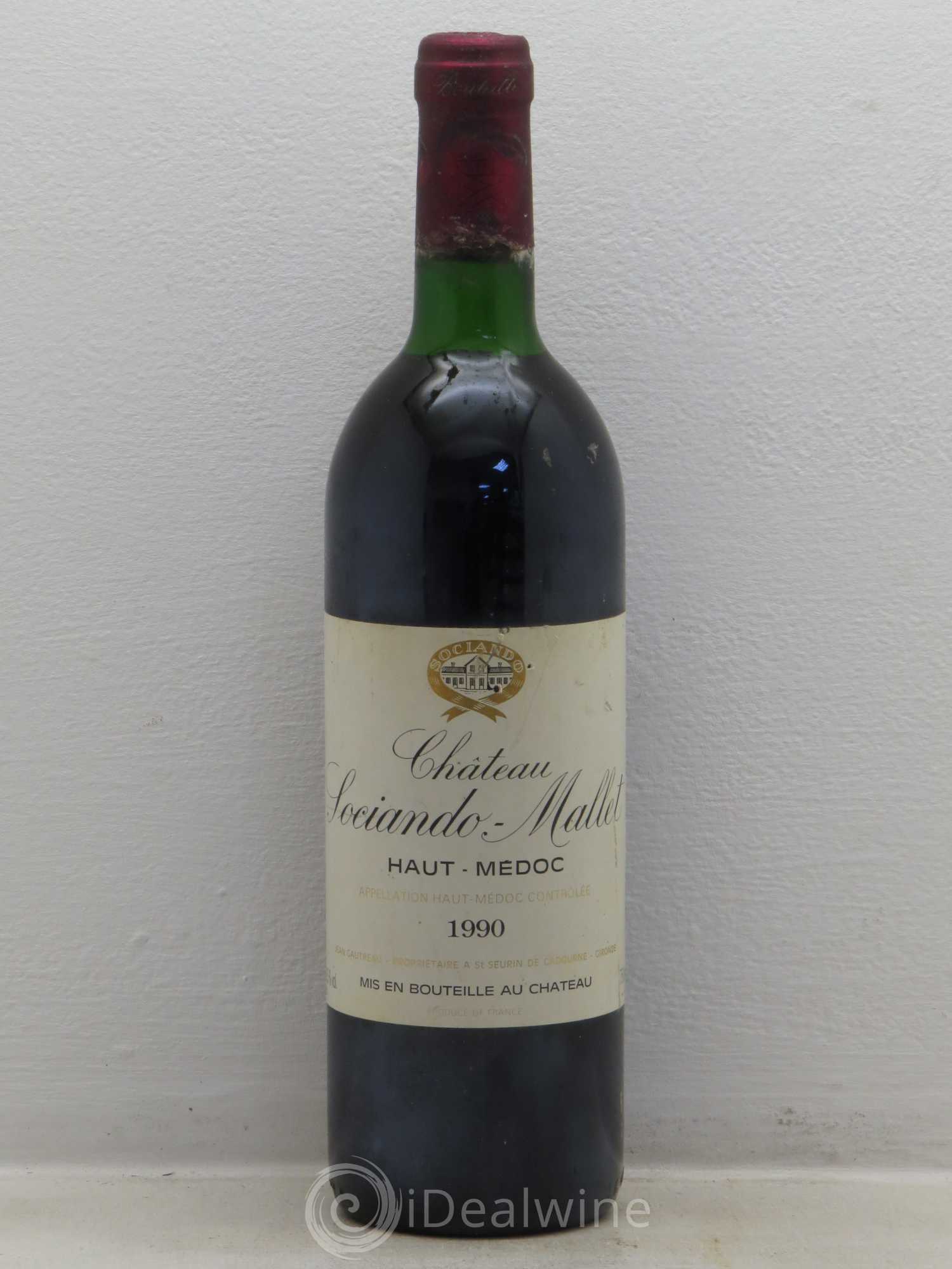 Château Sociando Mallet 1990 - Lot de 1 bouteille - 0