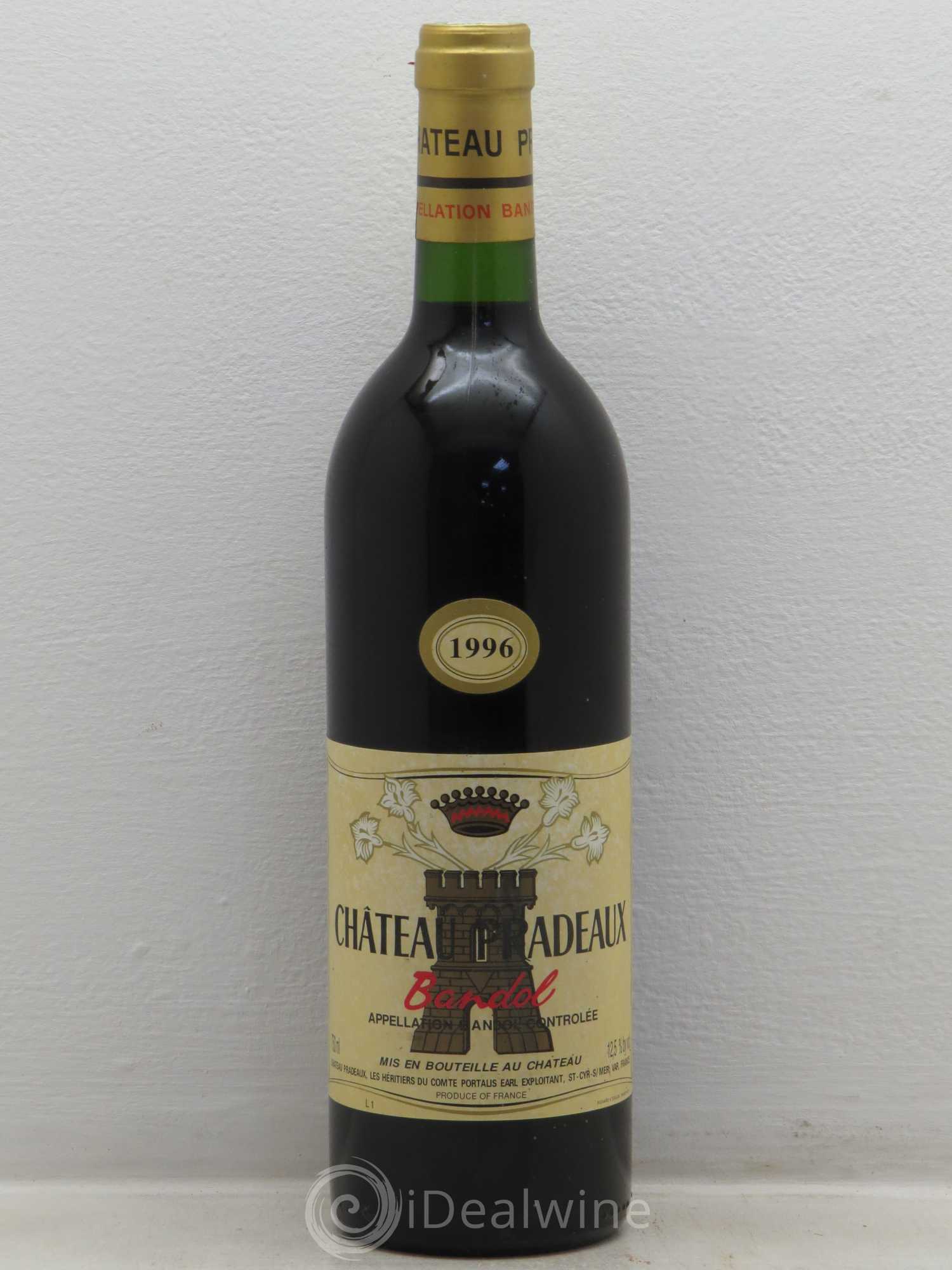 Bandol Château Pradeaux Famille Portalis 1996 - Lot de 1 bouteille - 0