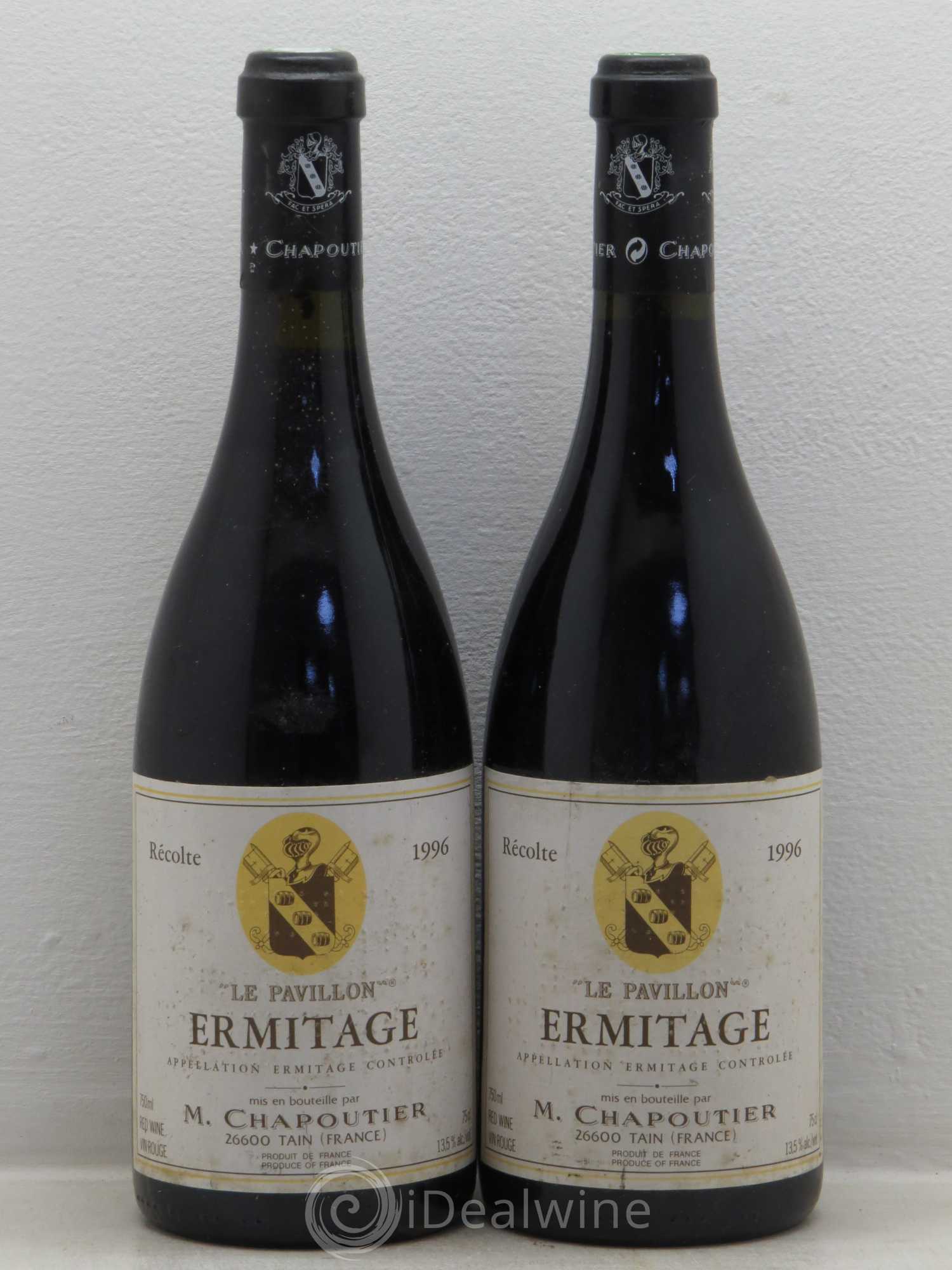 Hermitage Ermitage Le Pavillon Chapoutier 1996 - Lot de 2 bouteilles - 0