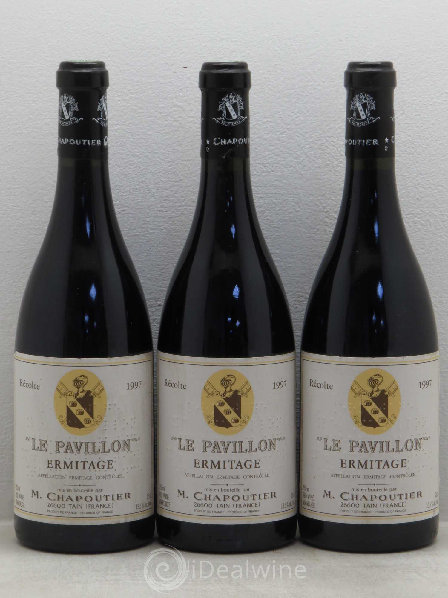 Hermitage Ermitage Le Pavillon Chapoutier 1997 - Lot de 3 bouteilles - 0