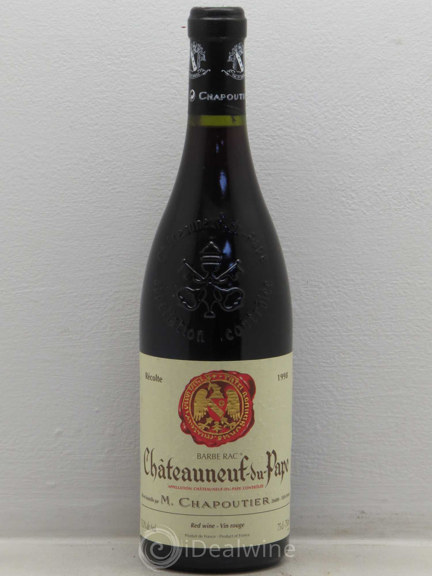 Châteauneuf-du-Pape Barbe Rac Chapoutier 1998 - Lot de 6 bouteilles - 0