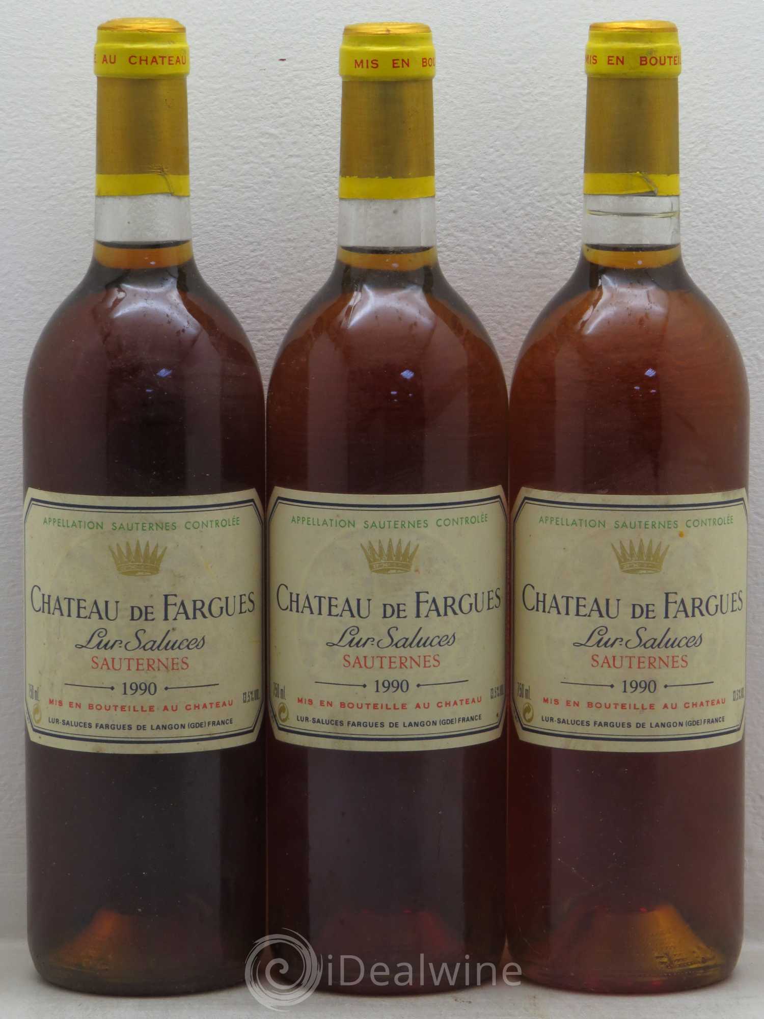 Château de Fargues 1990 - Lotto di 3 bottiglie - 0