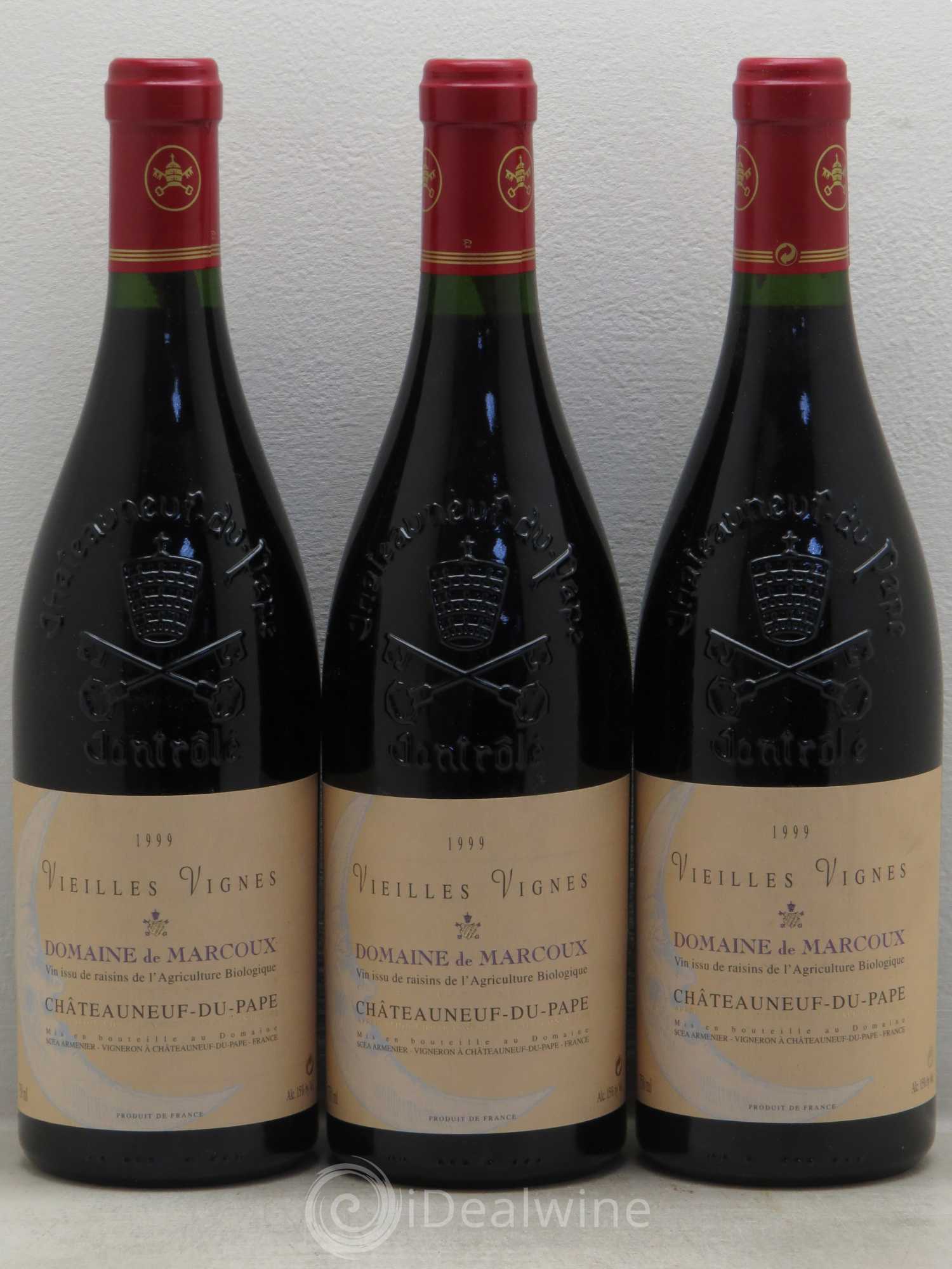 Châteauneuf-du-Pape Vieilles Vignes Marcoux (Domaine de) 1999 - Lot de 3 bouteilles - 0