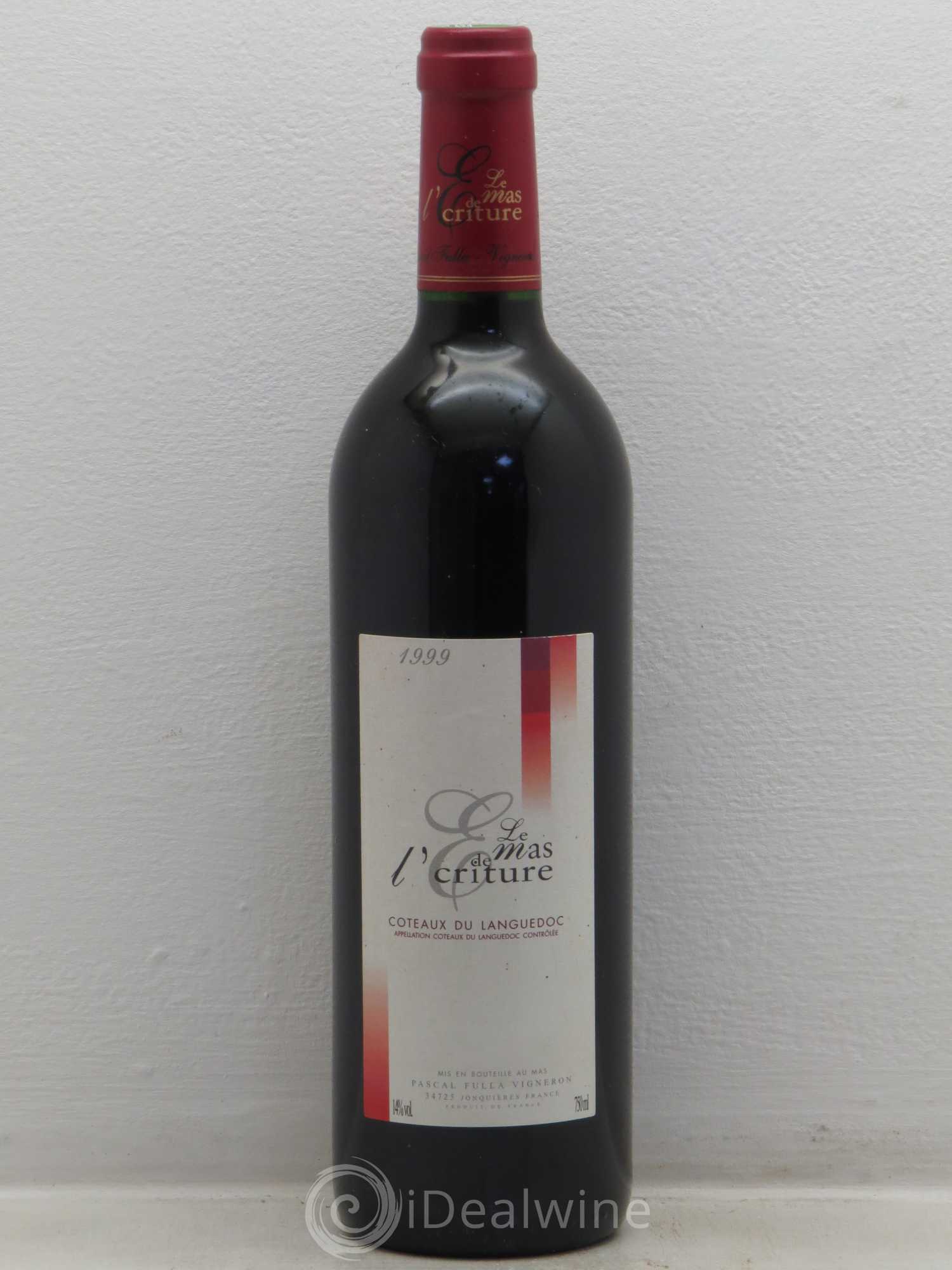 Coteaux du Languedoc Le mas de l'écriture 1999 - Lot de 6 bouteilles - 0