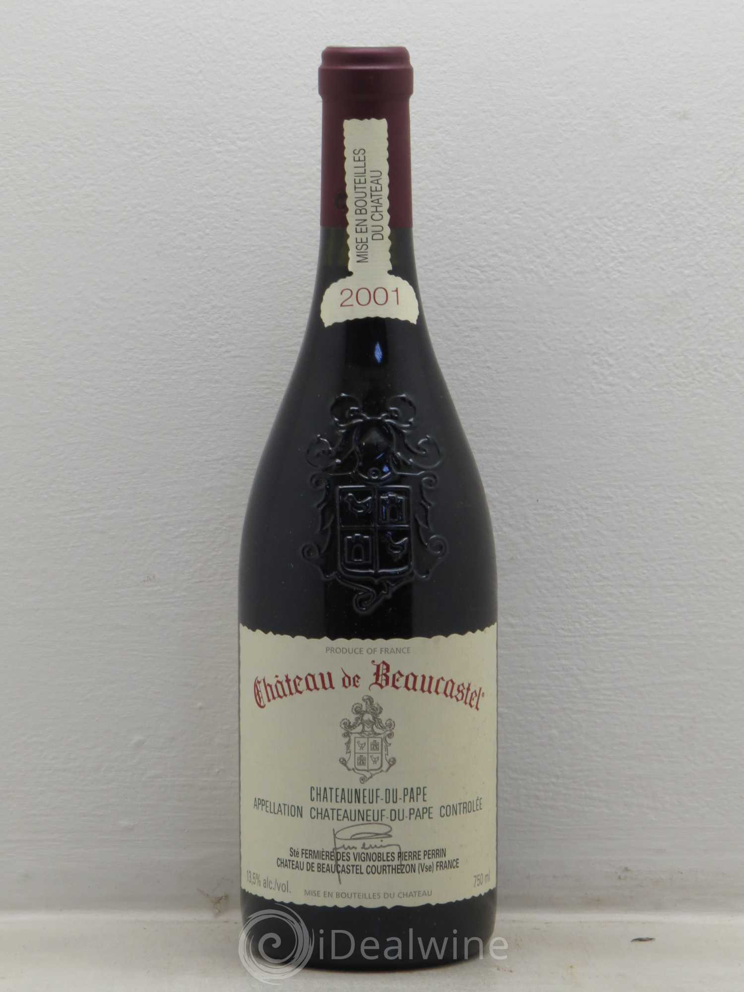 Châteauneuf-du-Pape Château de Beaucastel Famille Perrin 2001 - Lot de 6 bouteilles - 0