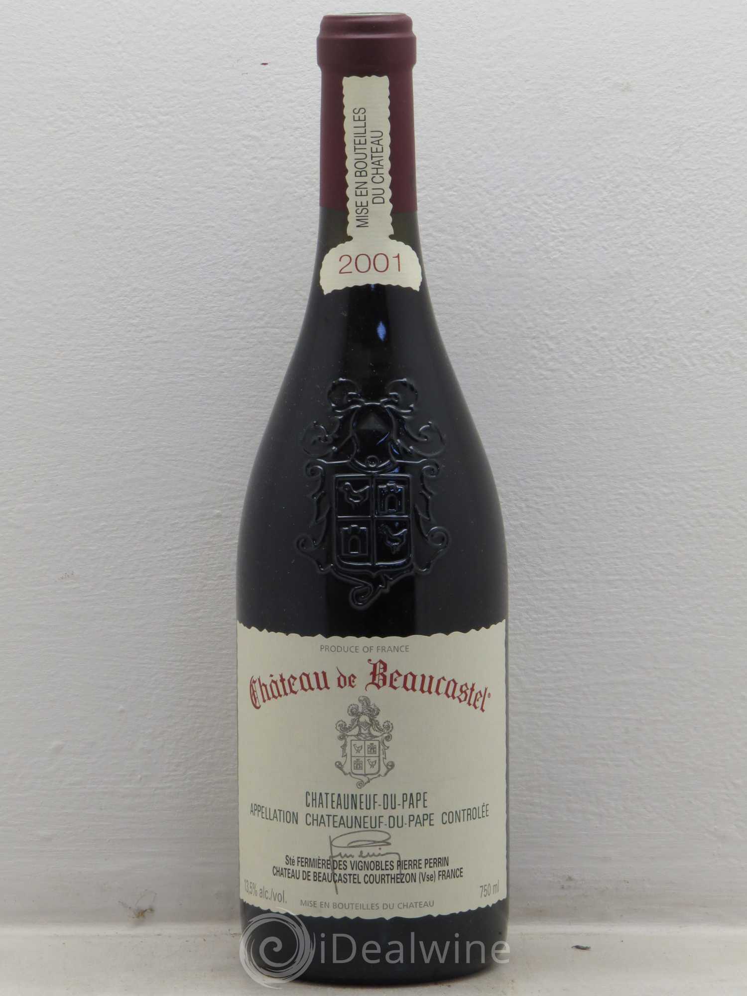 Châteauneuf-du-Pape Château de Beaucastel Famille Perrin 2001 - Lot de 1 bouteille - 0