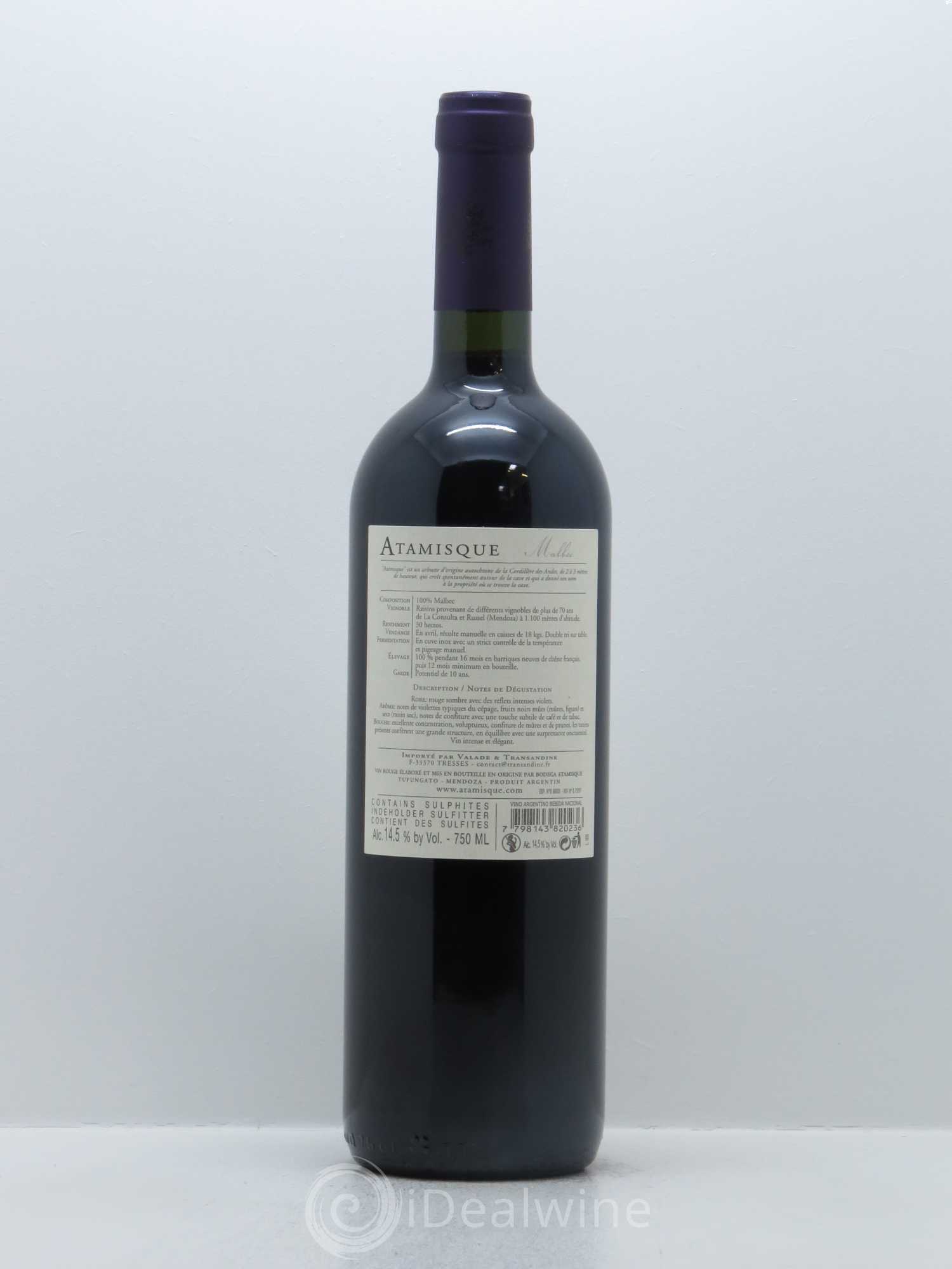 Mendoza Atamisque (Domaine) Malbec 2015 - Lot de 1 bouteille - 1