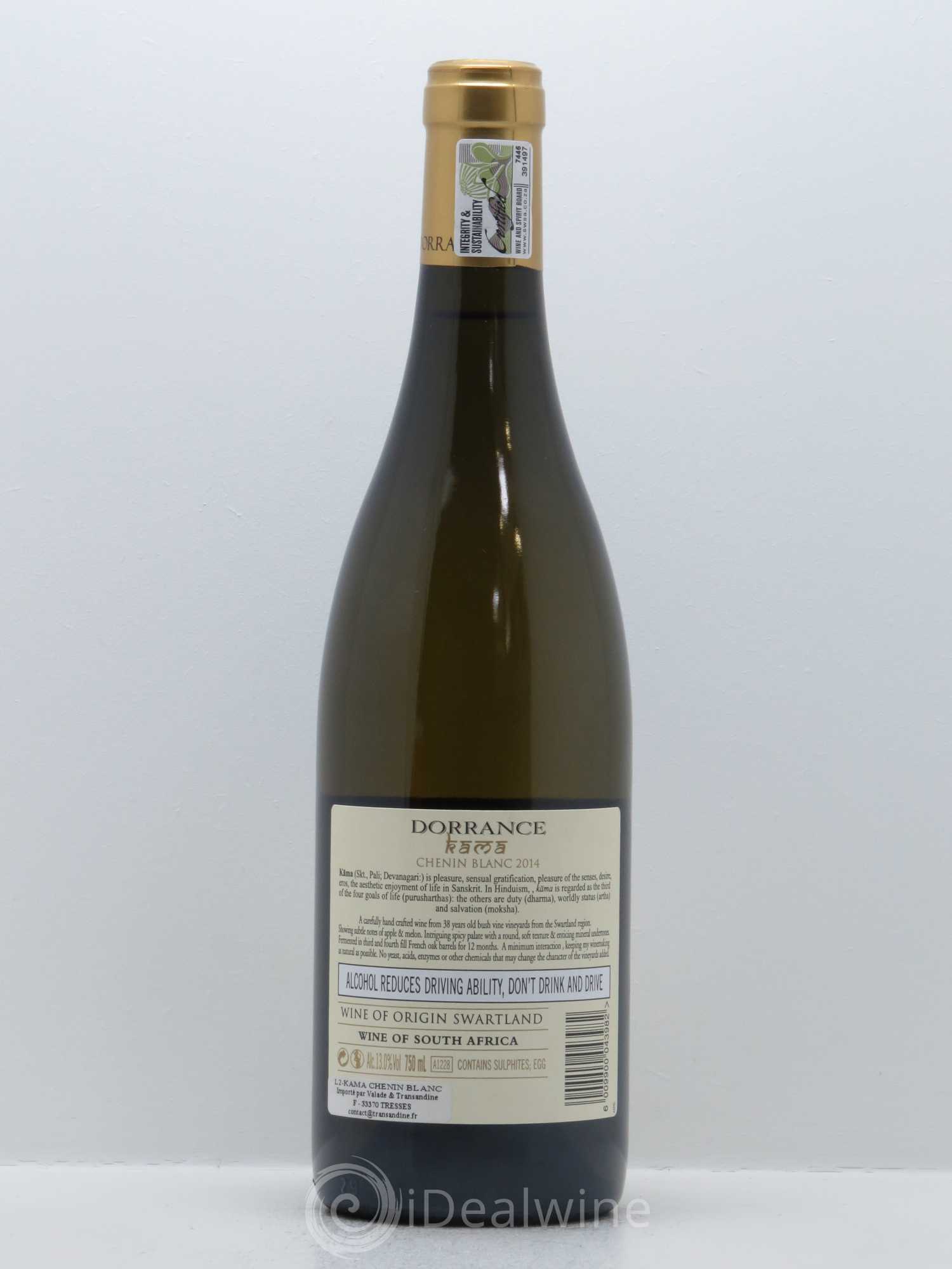 Western Cape Vins d'Orrance Kama - Chenin Blanc Dorrance Wines 2014 - Lot de 1 bouteille - 1