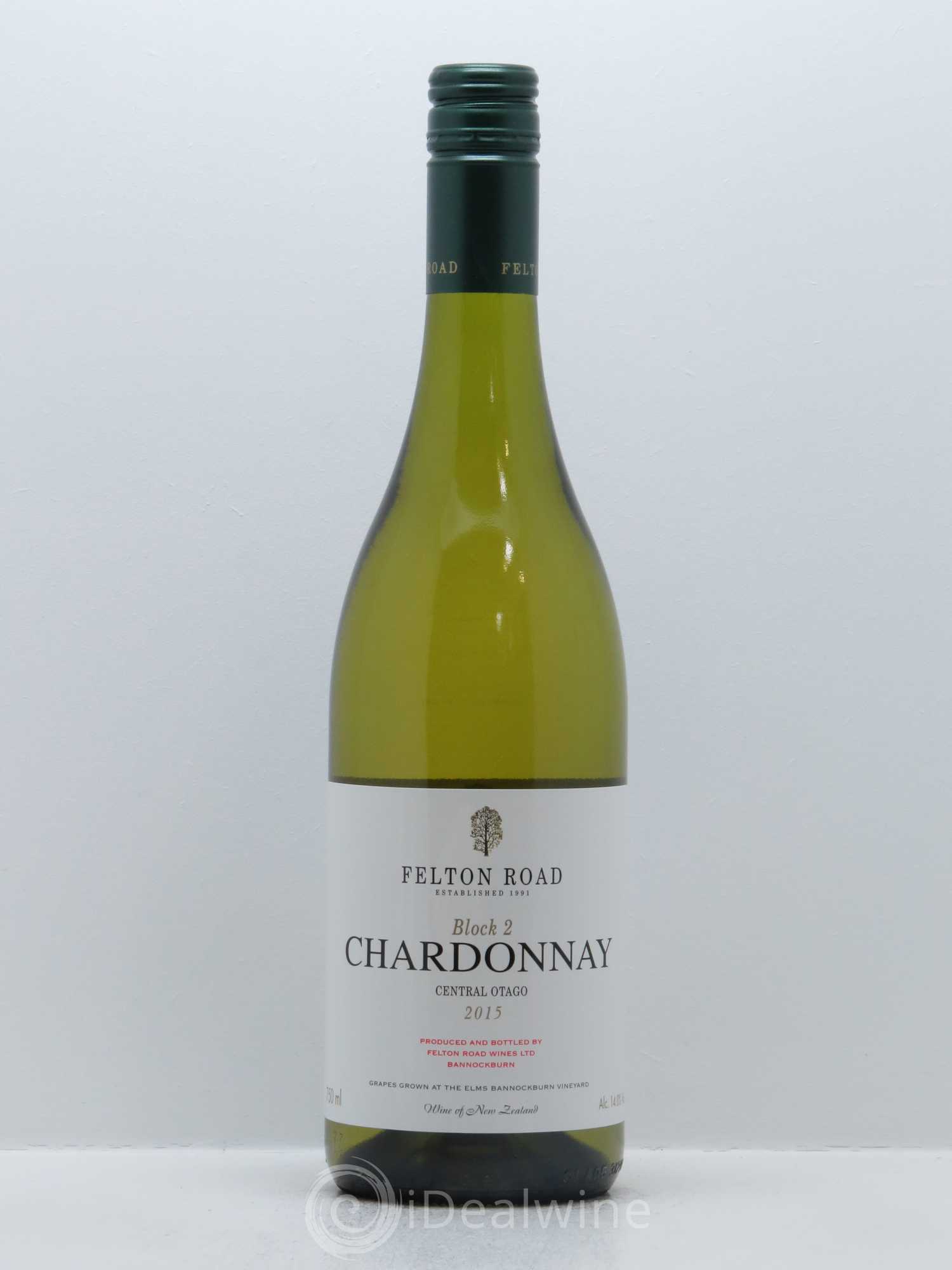 Central Otago Felton Road Block 2 Chardonnay 2015 - Lot de 1 bouteille - 0