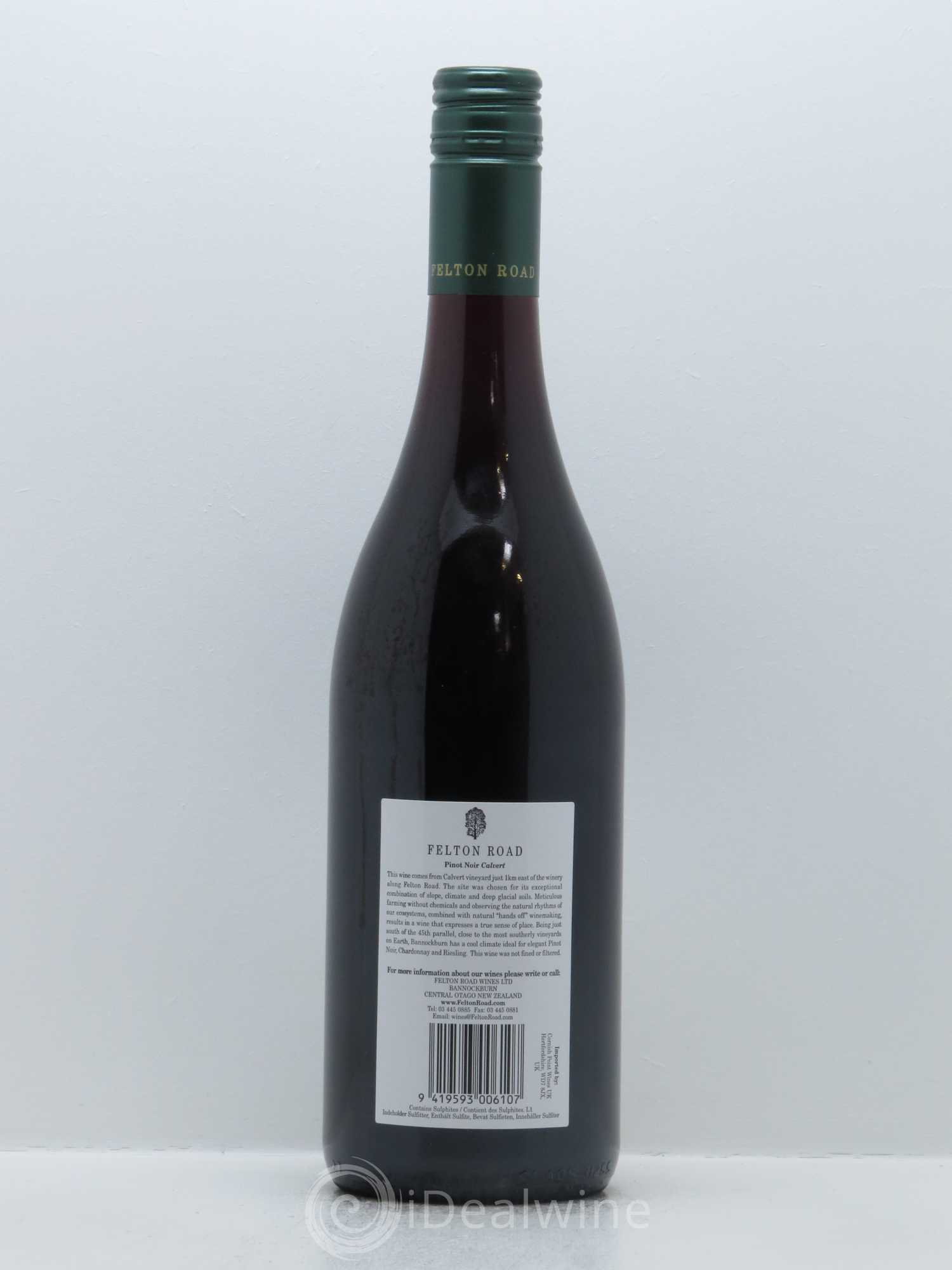 Central Otago Felton Road Calvert Pinot Noir 2015 - Lot de 1 bouteille - 1
