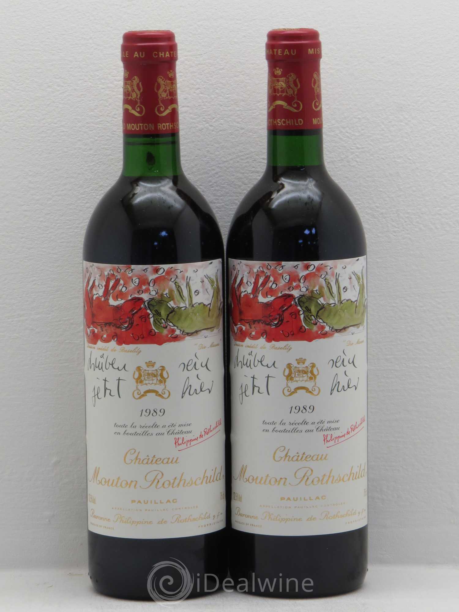 Château Mouton Rothschild 1er Grand Cru Classé 1989 - Lot de 2 bouteilles - 0