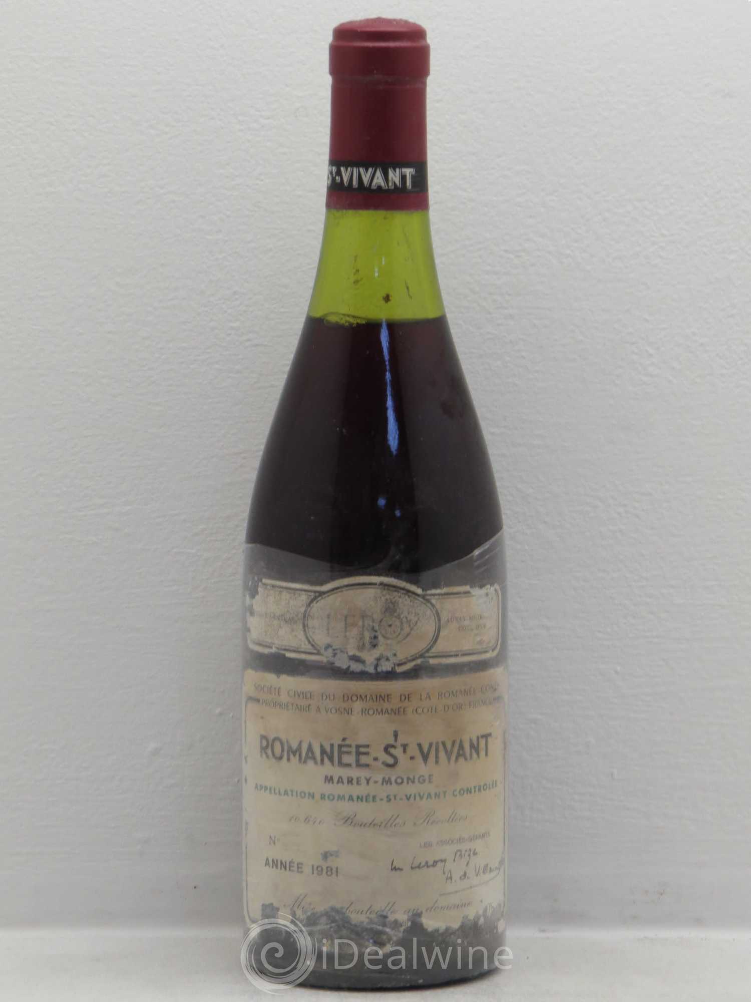 Romanée-Saint-Vivant Grand Cru Domaine de la Romanée-Conti 1981 - Lot de 1 bouteille - 0