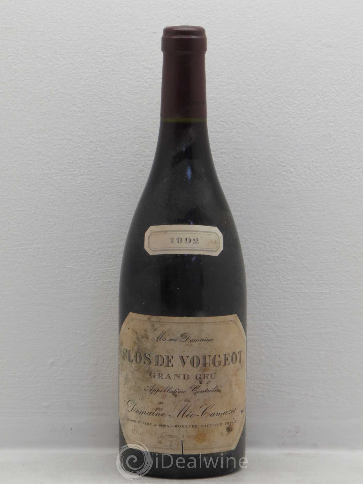 Clos de Vougeot Grand Cru Méo-Camuzet (Domaine) 1992 - Lot de 1 bouteille - 0