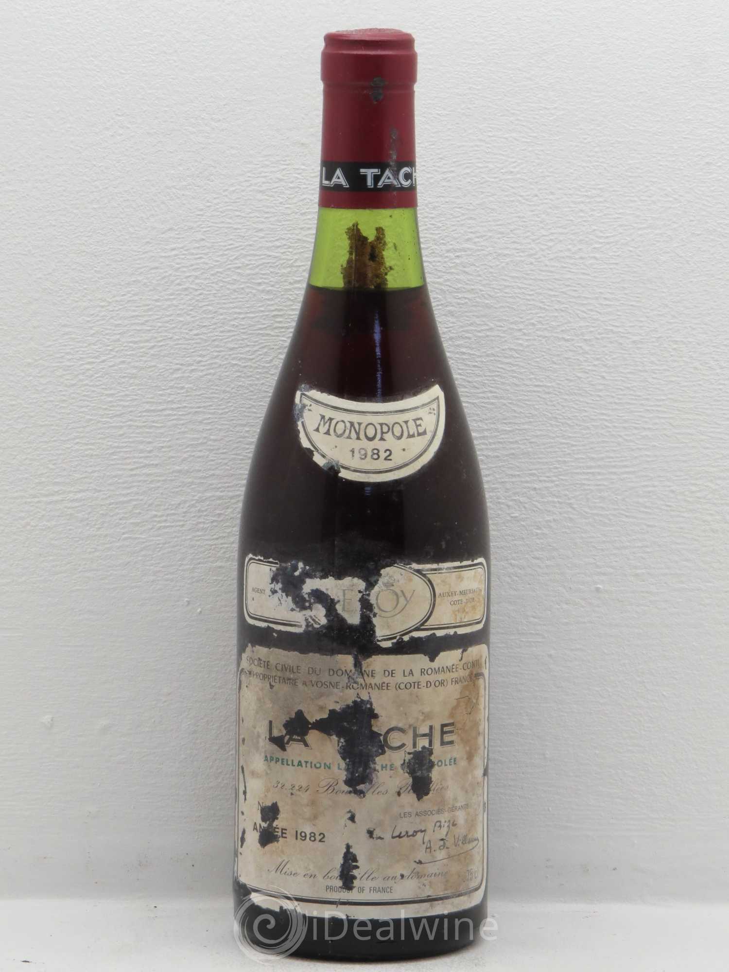 La Tâche Grand Cru Domaine de la Romanée-Conti 1982 - Lot de 1 bouteille - 0