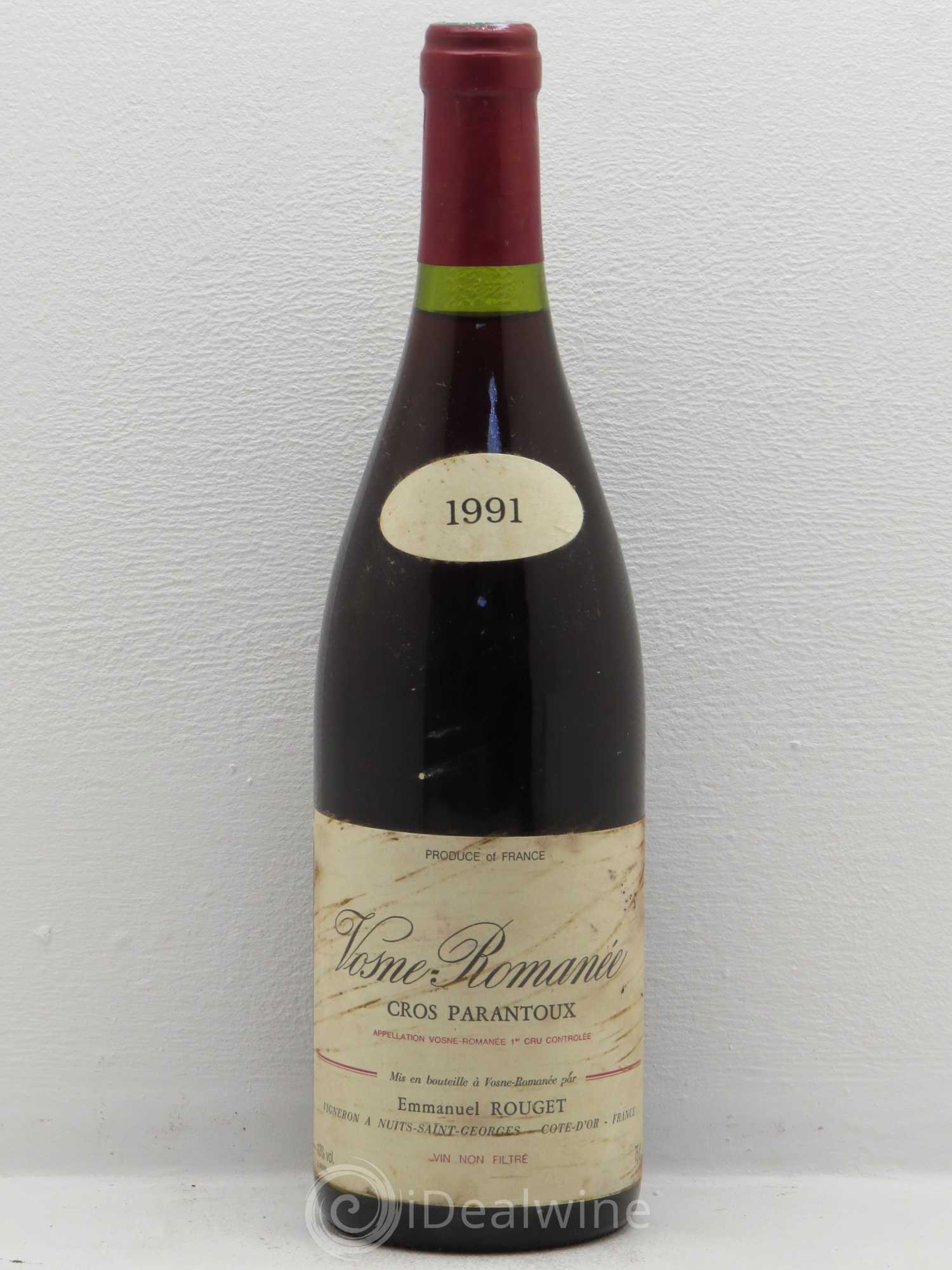 Vosne-Romanée 1er Cru Cros Parantoux Emmanuel Rouget 1991 - Lot de 1 bouteille - 0