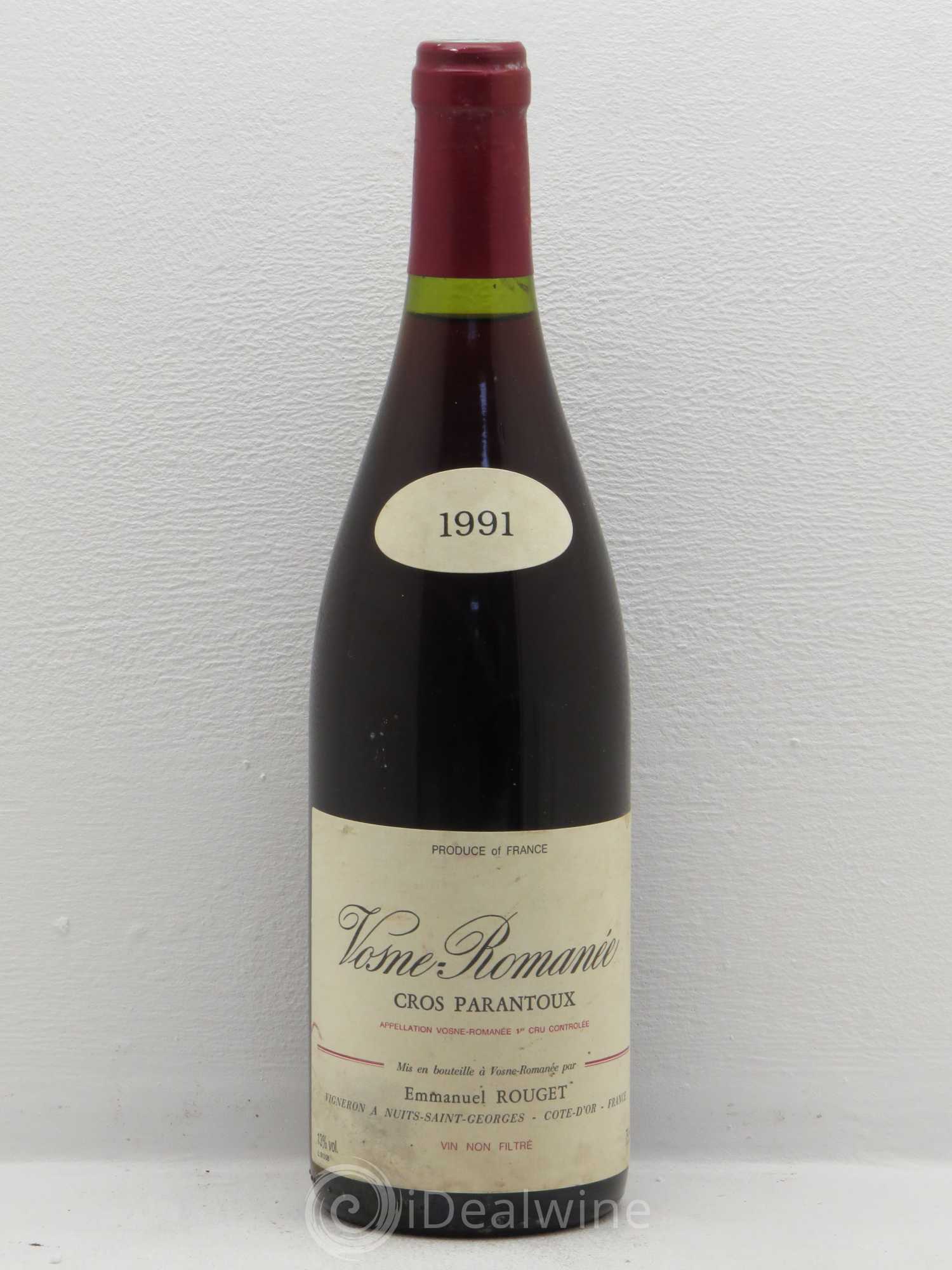Vosne-Romanée 1er Cru Cros Parantoux Emmanuel Rouget 1991 - Lot de 1 bouteille - 0