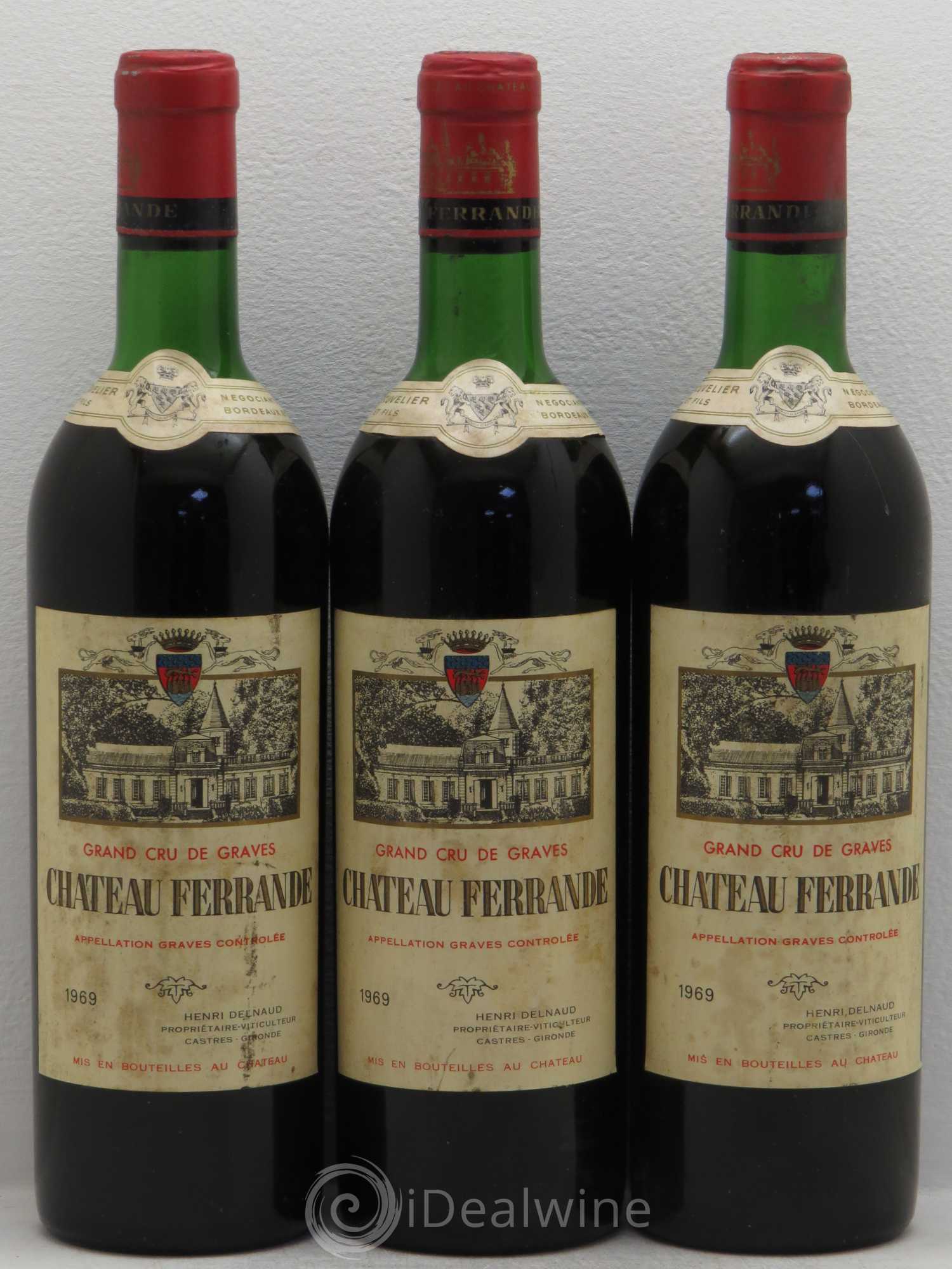 Château Ferrande 1969 - Lot de 3 bouteilles - 0
