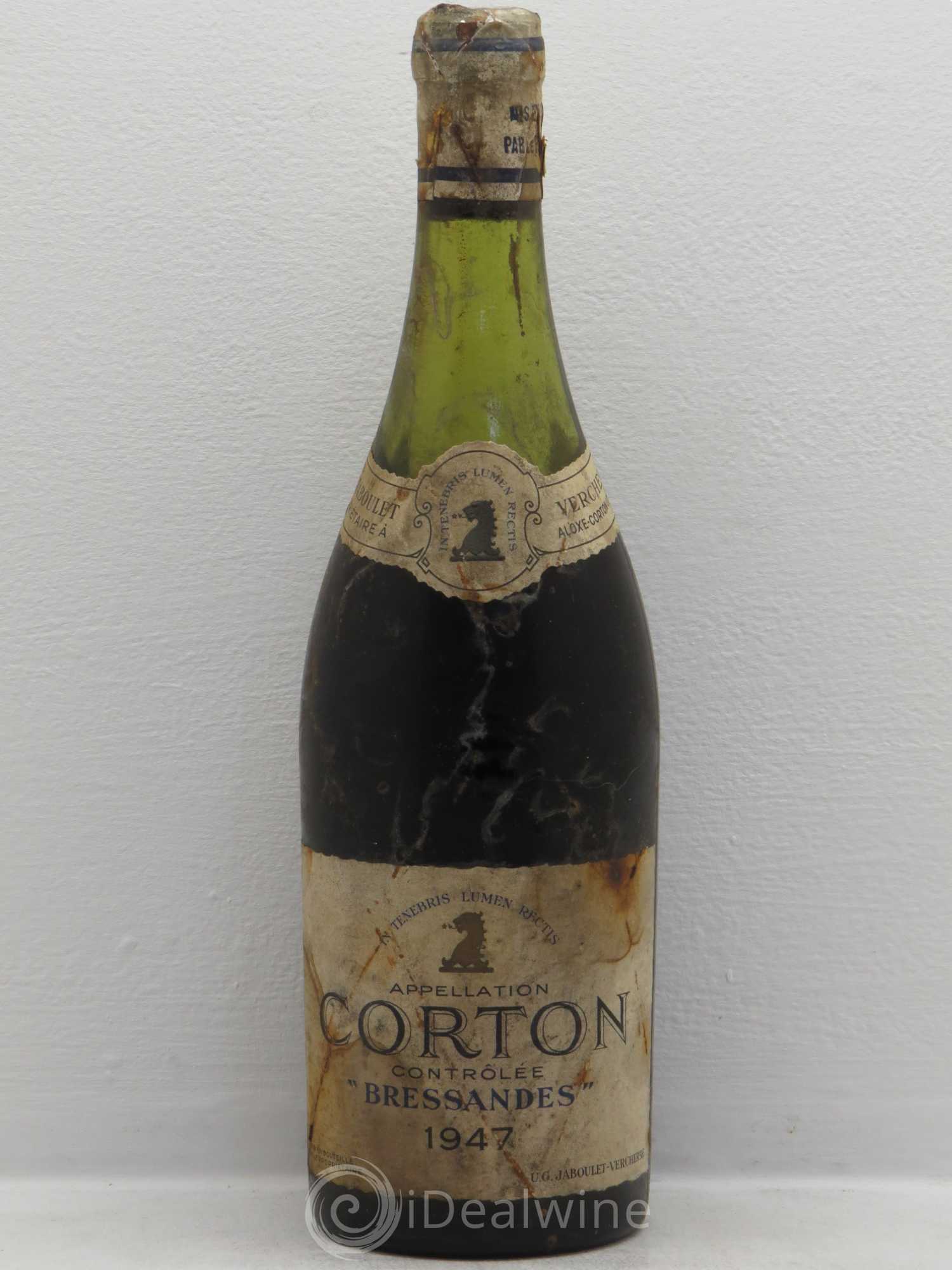 Corton Grand Cru Bressande Jaboulet Vercherre 1947 - Posten von 1 Flasche - 0
