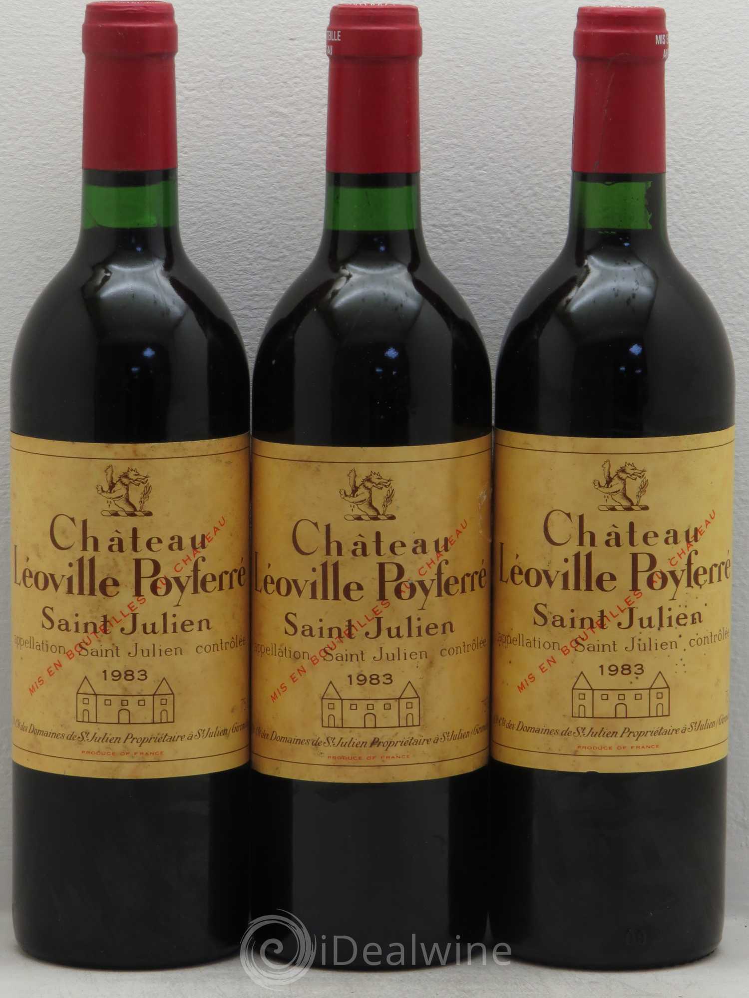 Château Léoville Poyferré 2ème Grand Cru Classé 1983 - Lot de 3 bouteilles - 0