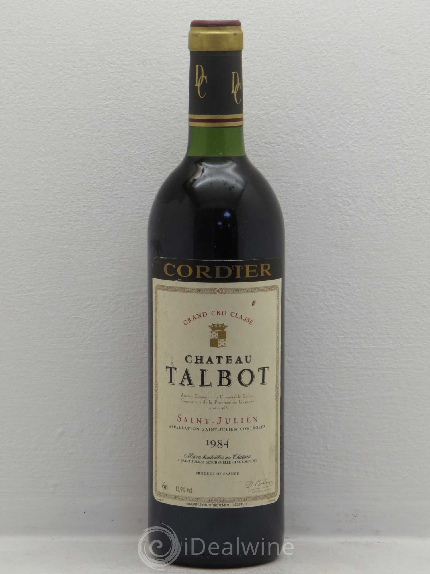 Château Talbot 4ème Grand Cru Classé 1984 - Lot de 1 bouteille - 0