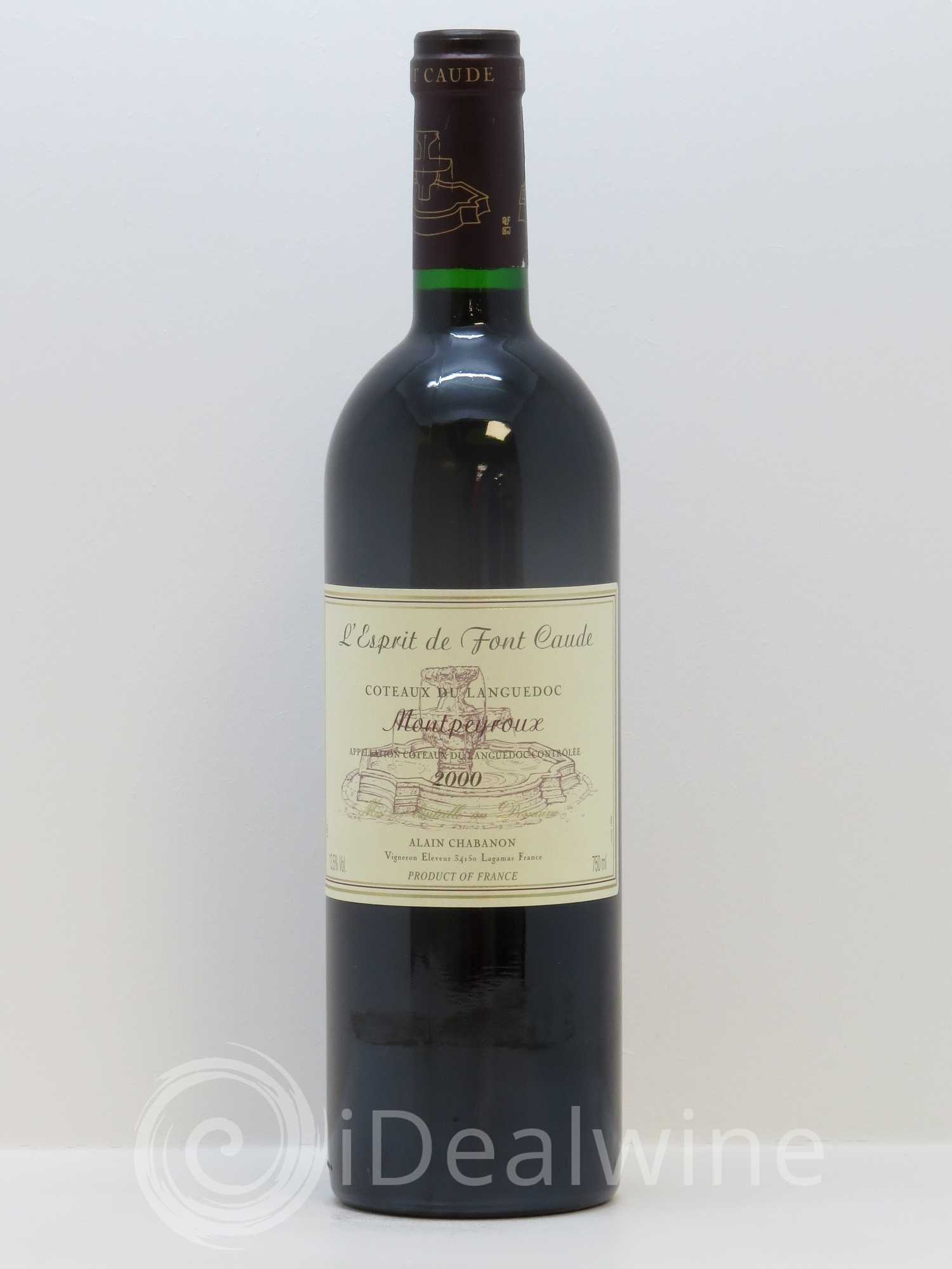 Languedoc Montpeyroux Alain Chabanon (Domaine) L'Esprit de Font Caude 2000 - Lot de 1 bouteille - 0