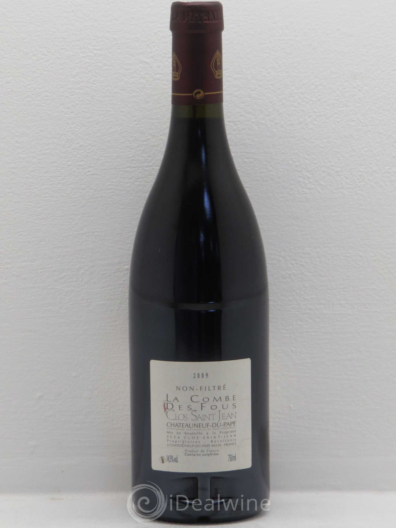Châteauneuf-du-Pape Clos Saint-Jean La Combe des Fous Pascal et Vincent Maurel 2009 - Lot de 1 bouteille - 1