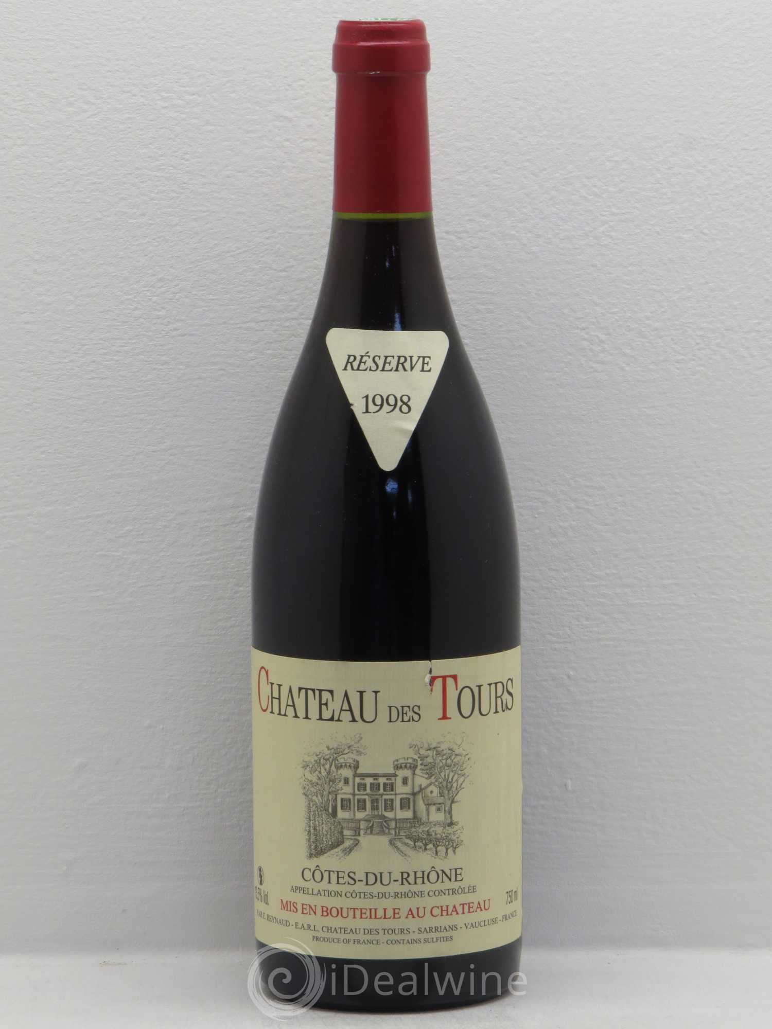 Côtes-du-Rhône Château des Tours Emmanuel Reynaud 1998 - Lot de 1 bouteille - 0