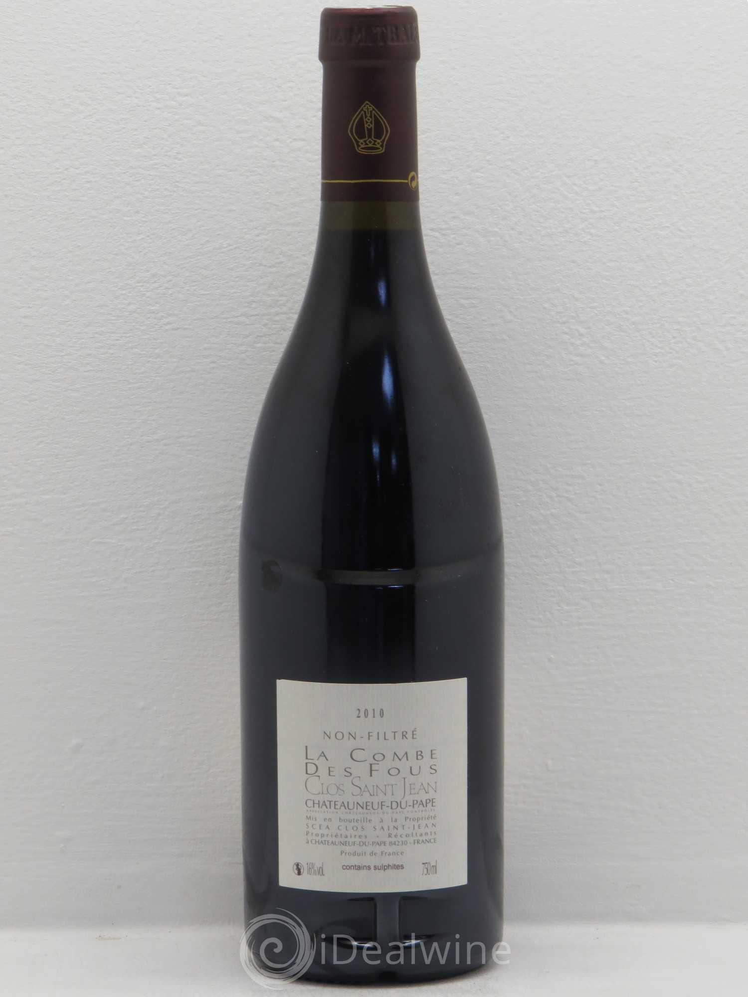 Châteauneuf-du-Pape Clos Saint-Jean La Combe des Fous Pascal et Vincent Maurel 2010 - Lot de 1 bouteille - 1
