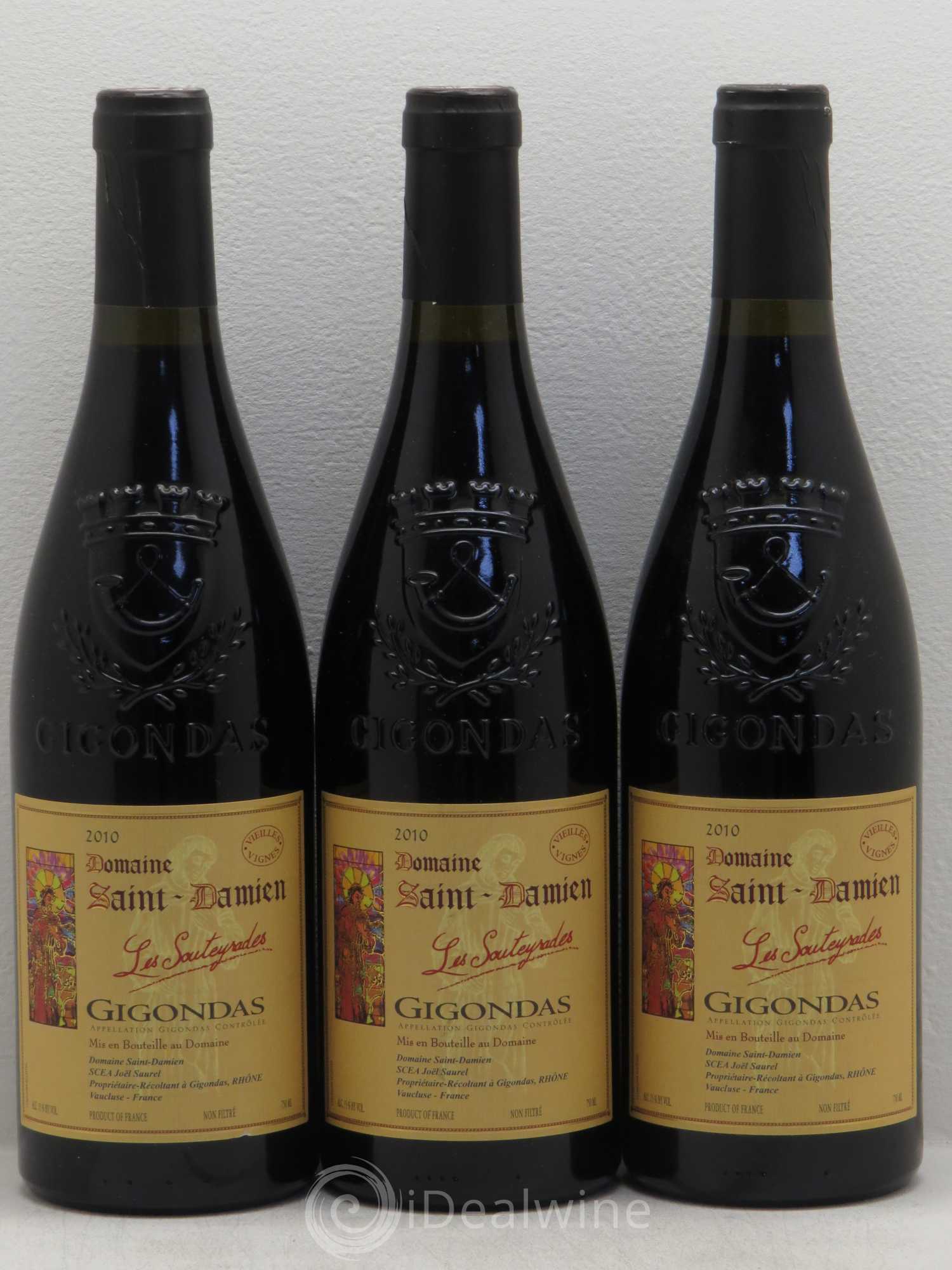 Gigondas Saint Damien Souteyrades Vieilles Vignes 2010 - Posten von 6 Flaschen - 1