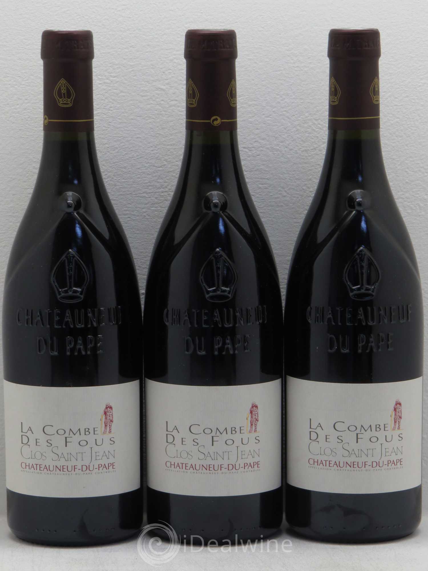 Châteauneuf-du-Pape Clos Saint-Jean La Combe des Fous Pascal et Vincent Maurel 2011 - Lot de 3 bouteilles - 0