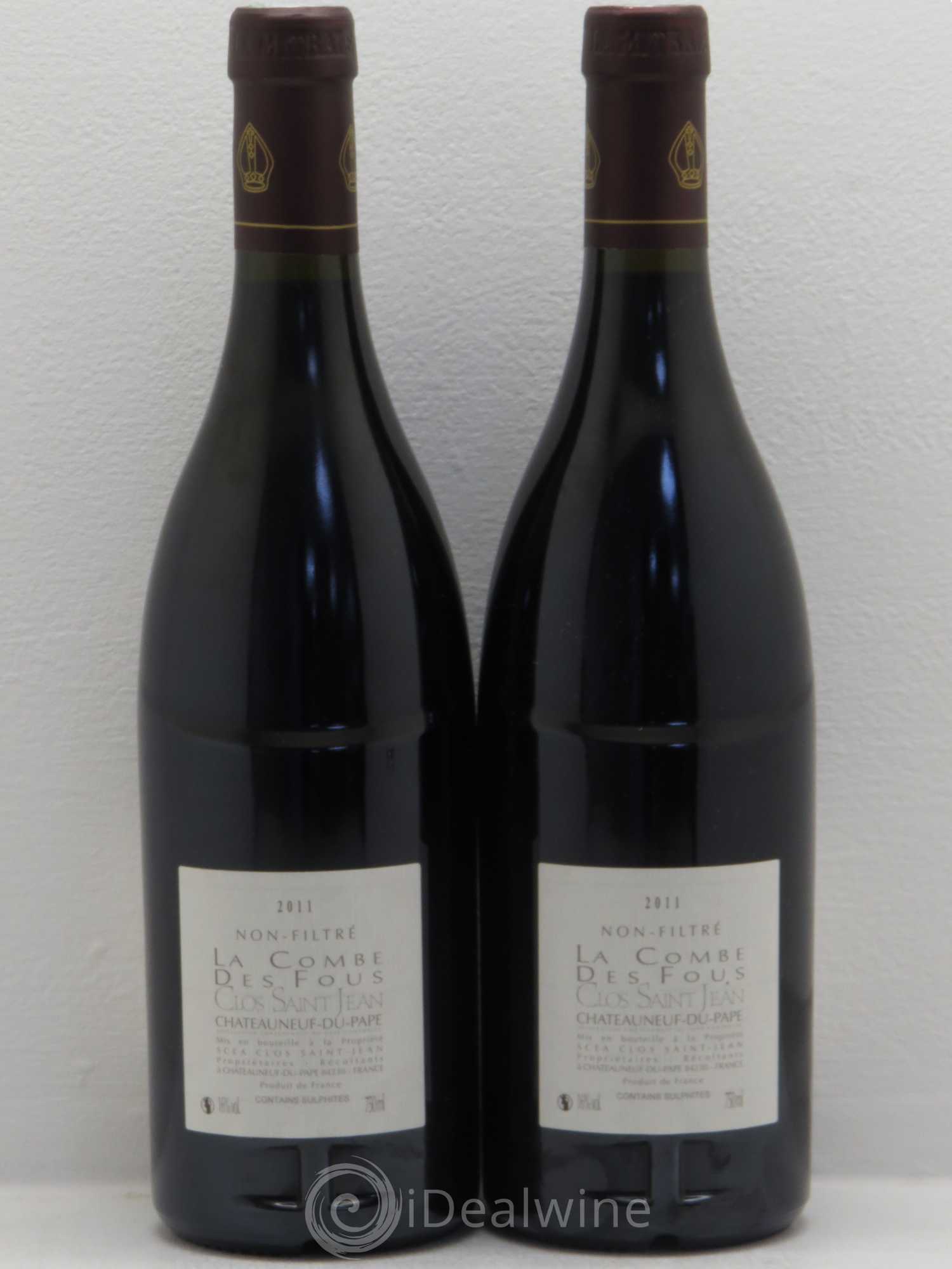 Châteauneuf-du-Pape Clos Saint-Jean La Combe des Fous Pascal et Vincent Maurel 2011 - Lot de 2 bouteilles - 1