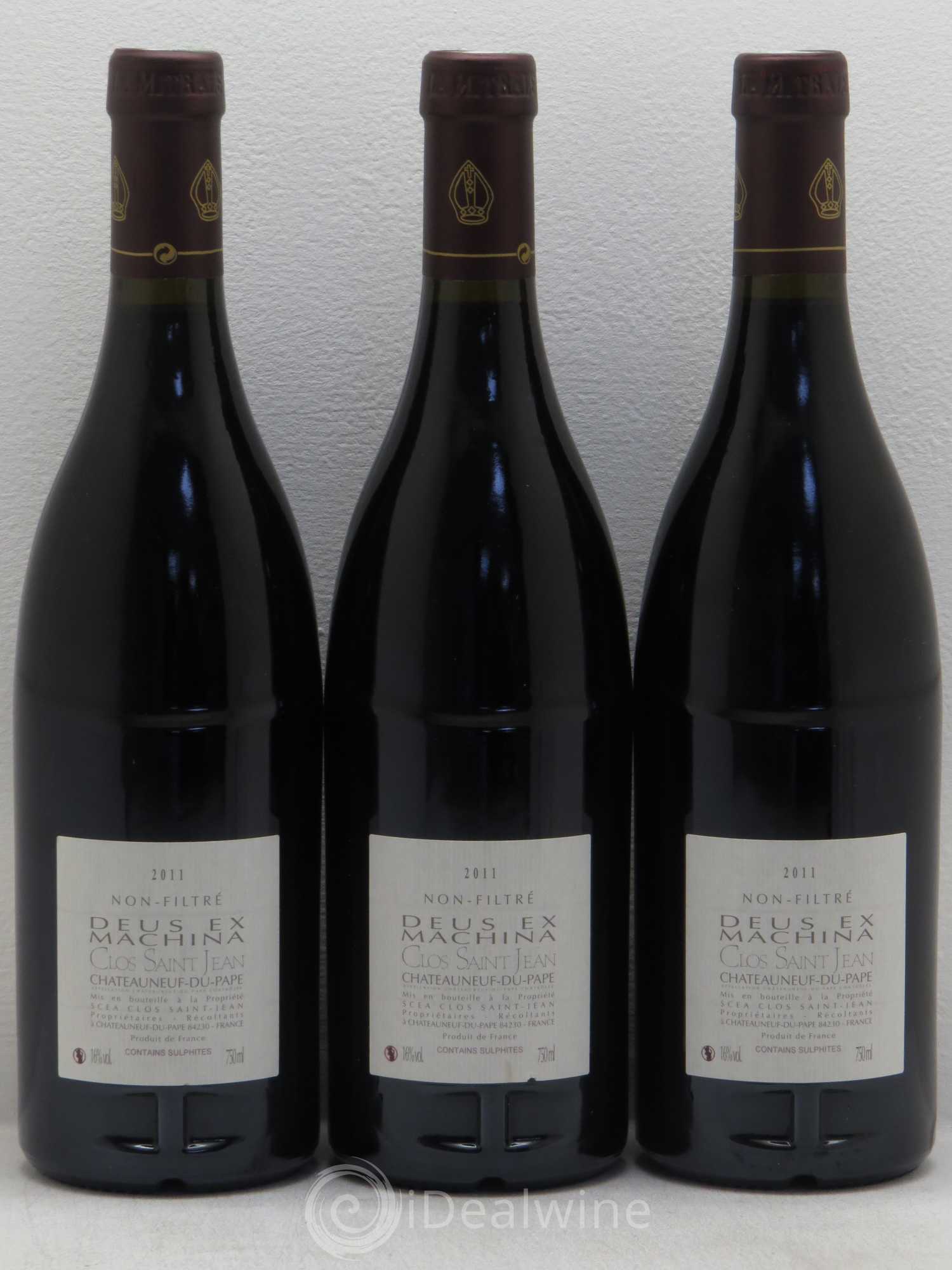 Châteauneuf-du-Pape Clos Saint-Jean Deus Ex Machina Pascal et Vincent Maurel 2011 - Lot de 3 bouteilles - 1