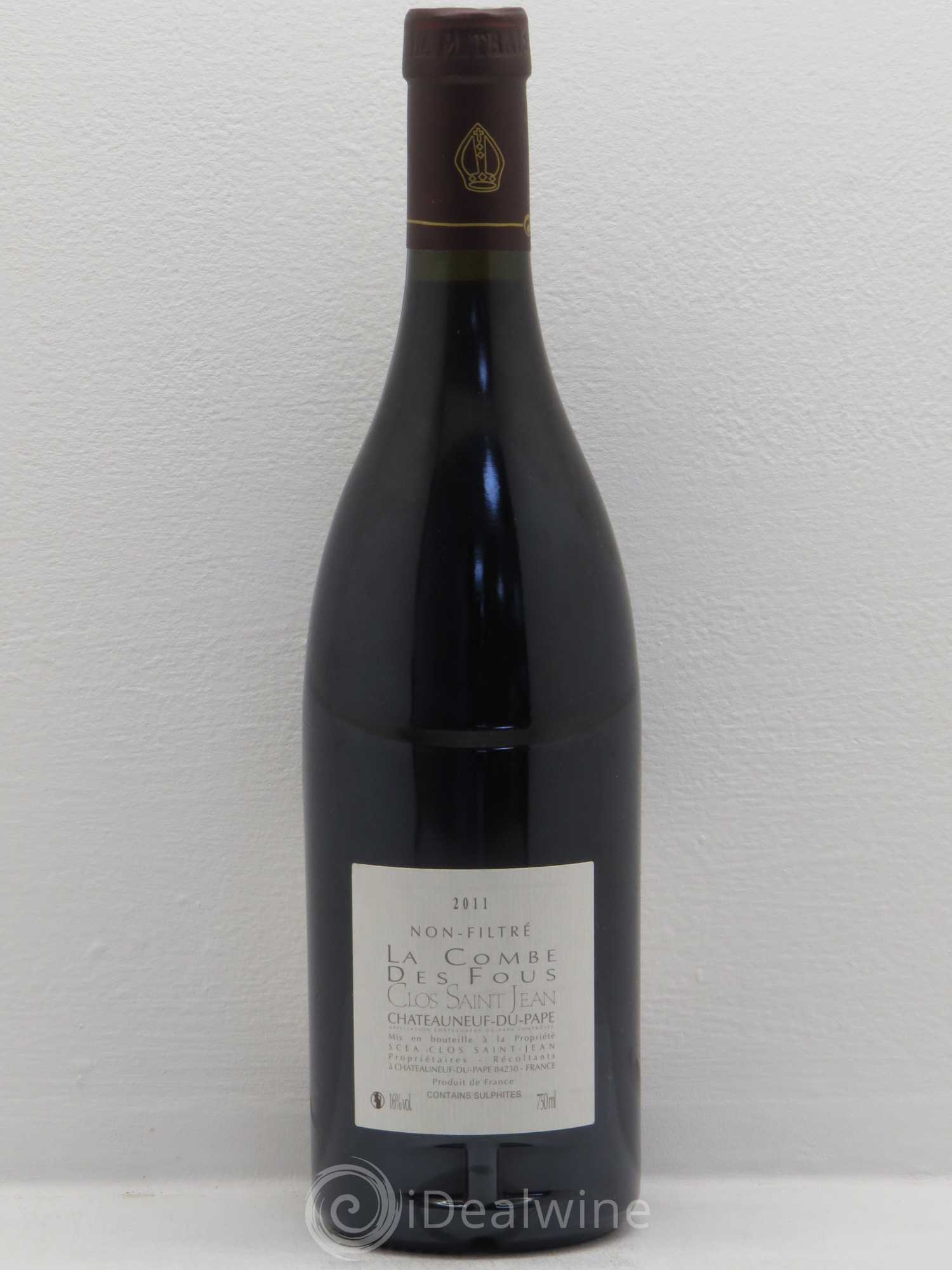 Châteauneuf-du-Pape Clos Saint-Jean La Combe des Fous Pascal et Vincent Maurel 2011 - Lot de 1 bouteille - 1
