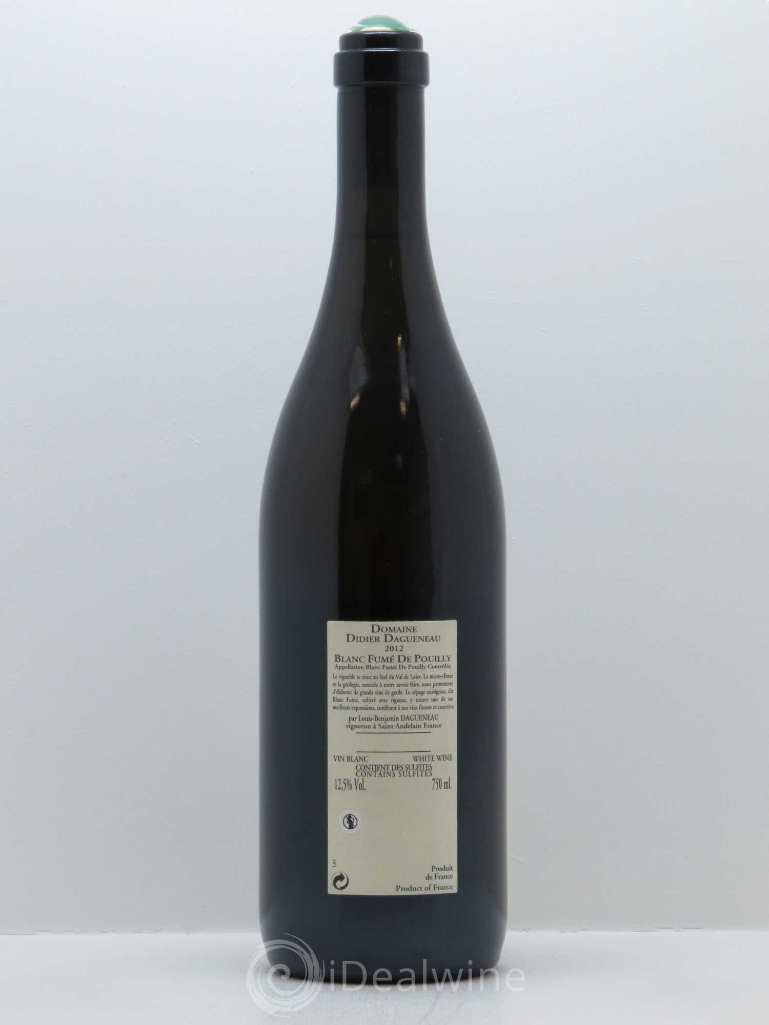 Pouilly-Fumé Blanc Fumé de Pouilly Dagueneau (Domaine Didier - Louis-Benjamin) 2012 - Lot de 1 bouteille - 1