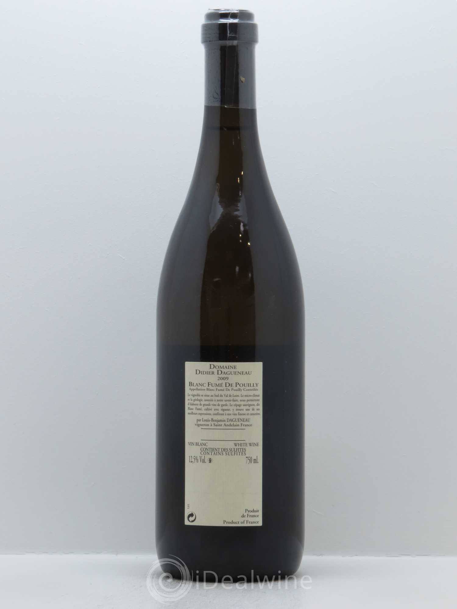 Pouilly-Fumé Blanc Fumé de Pouilly Dagueneau (Domaine Didier - Louis-Benjamin) 2009 - Lot de 1 bouteille - 1