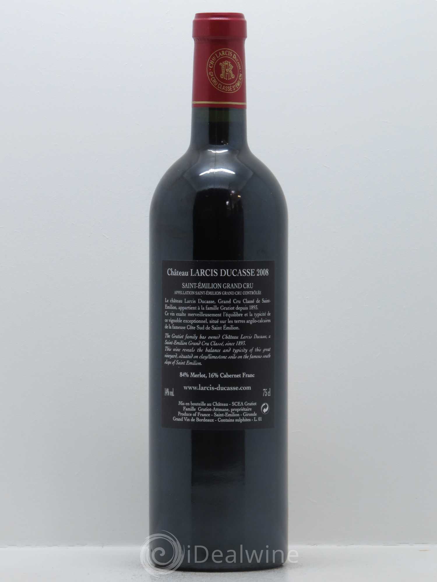 Château Larcis Ducasse 1er Grand Cru Classé B 2008 - Lot de 1 bouteille - 1