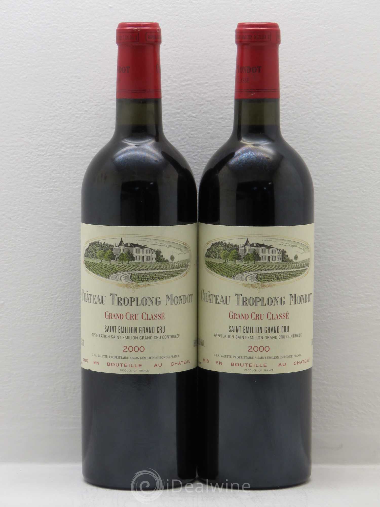 Château Troplong Mondot 1er Grand Cru Classé B 2000 - Lot de 2 bouteilles - 0