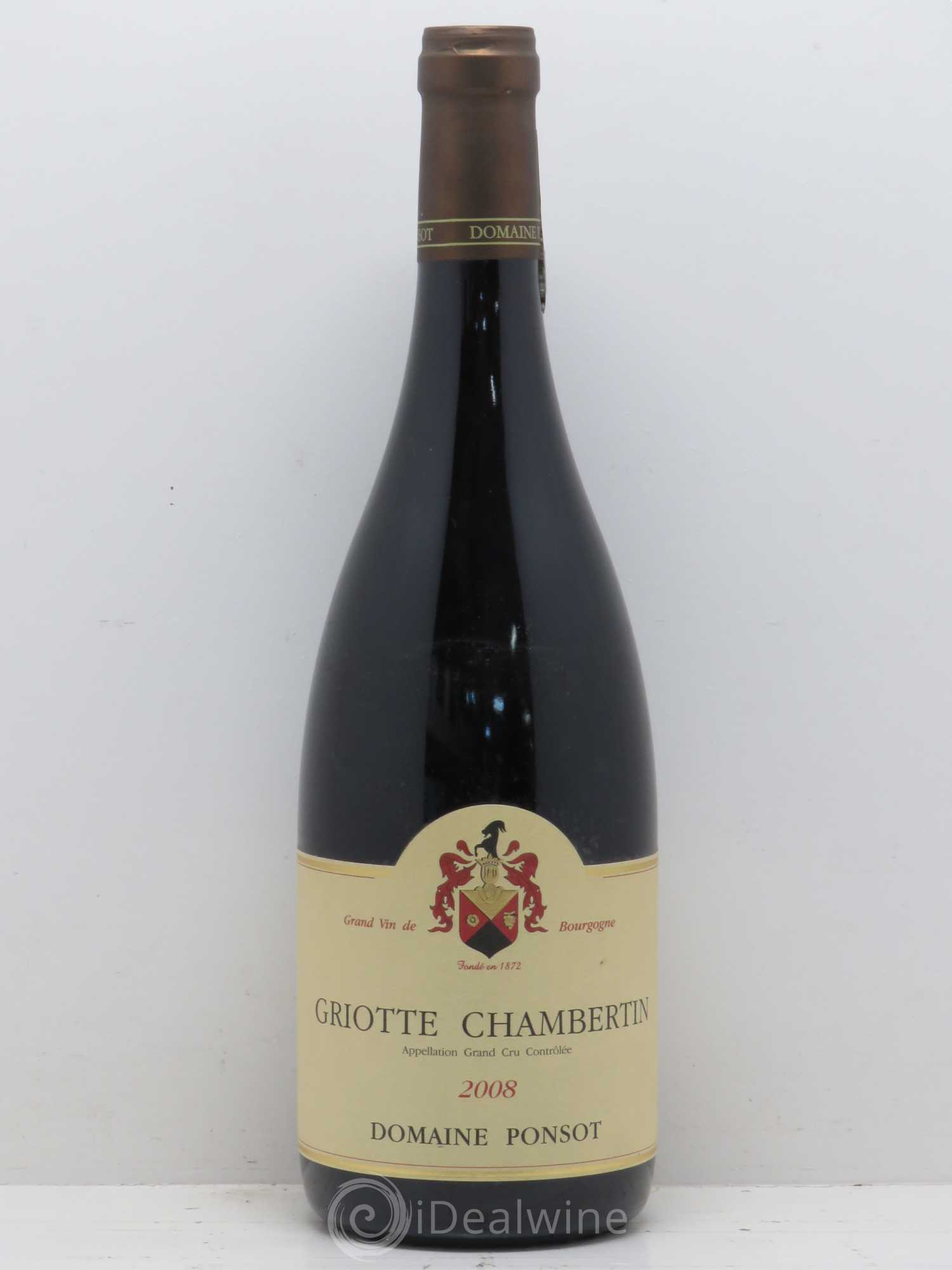 Griotte-Chambertin Grand Cru Ponsot (Domaine) 2008 - Lot de 1 bouteille - 0
