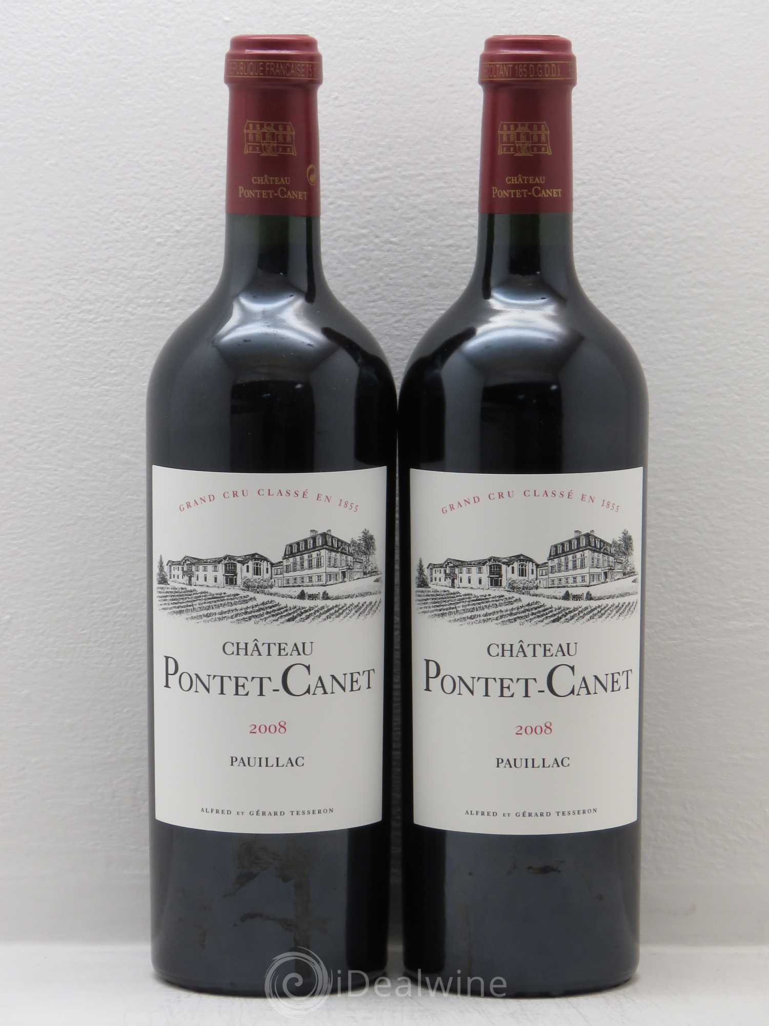 Château Pontet Canet 5ème Grand Cru Classé 2008 - Lot de 2 bouteilles - 0