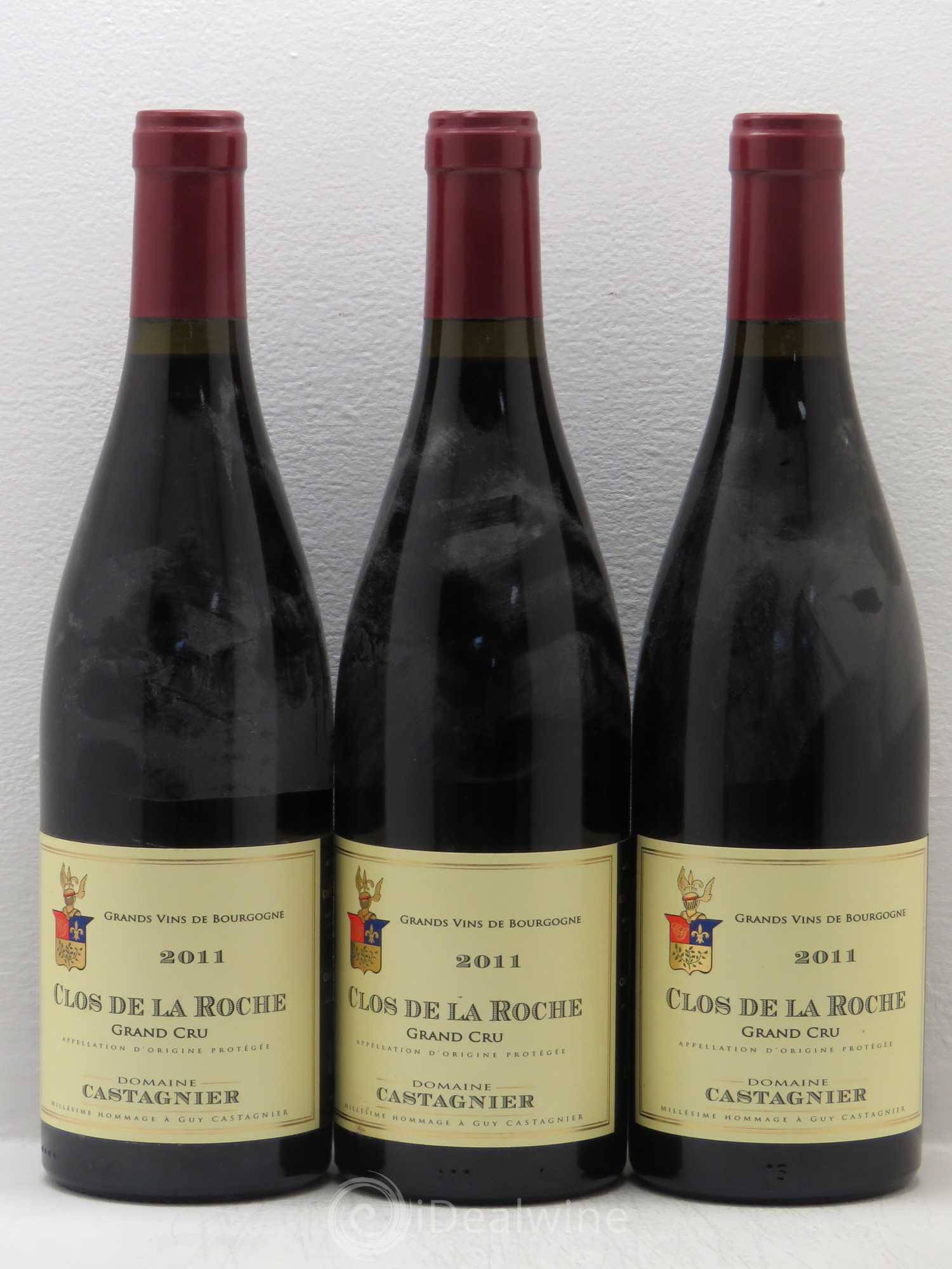 Clos de la Roche Grand Cru Domaine Castagnier (sans prix de réserve) 2011 - Posten von 3 Flaschen - 0