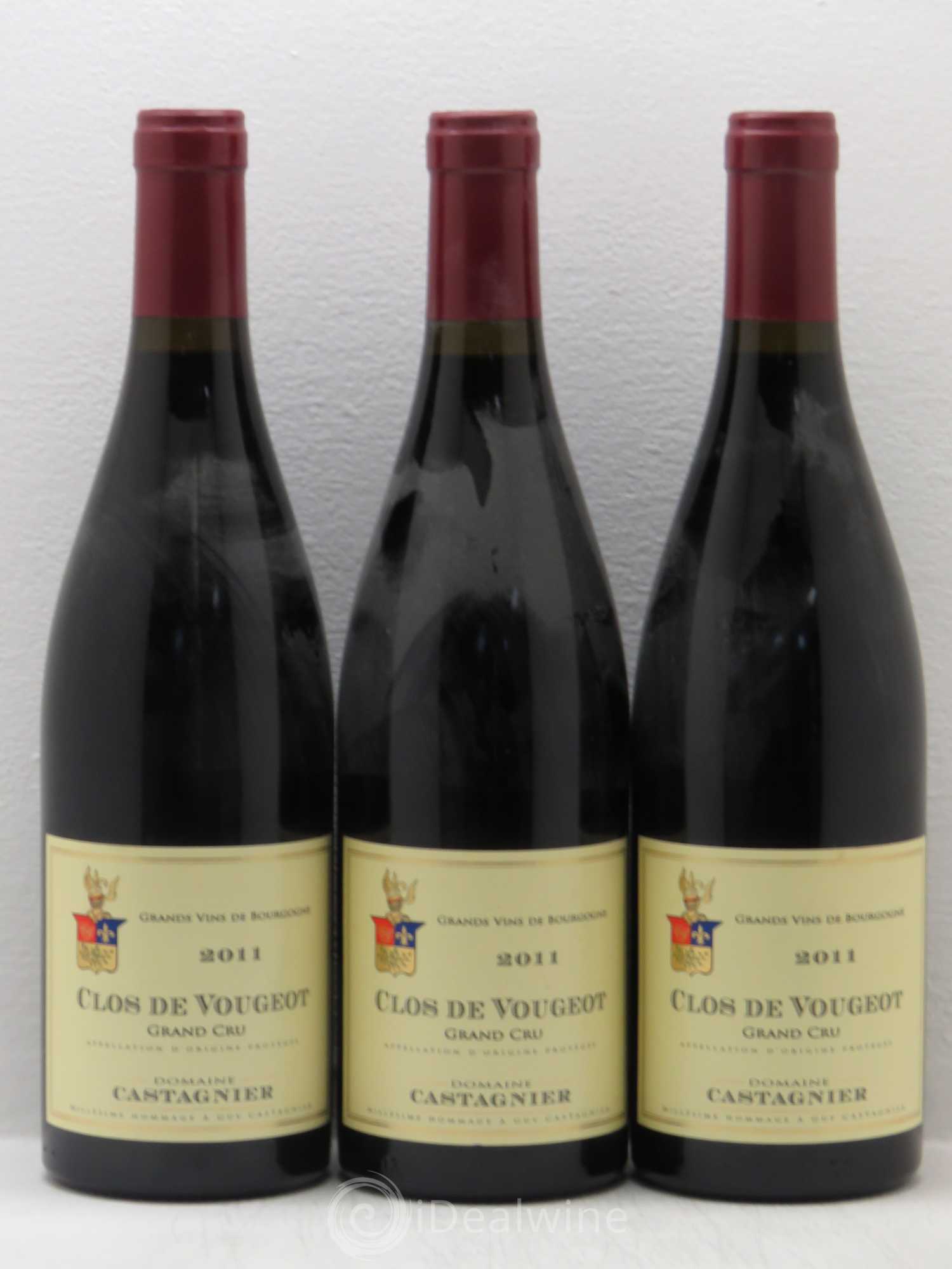 Clos de Vougeot Grand Cru Domaine Castagnier 2011 - Lot de 3 bouteilles - 0