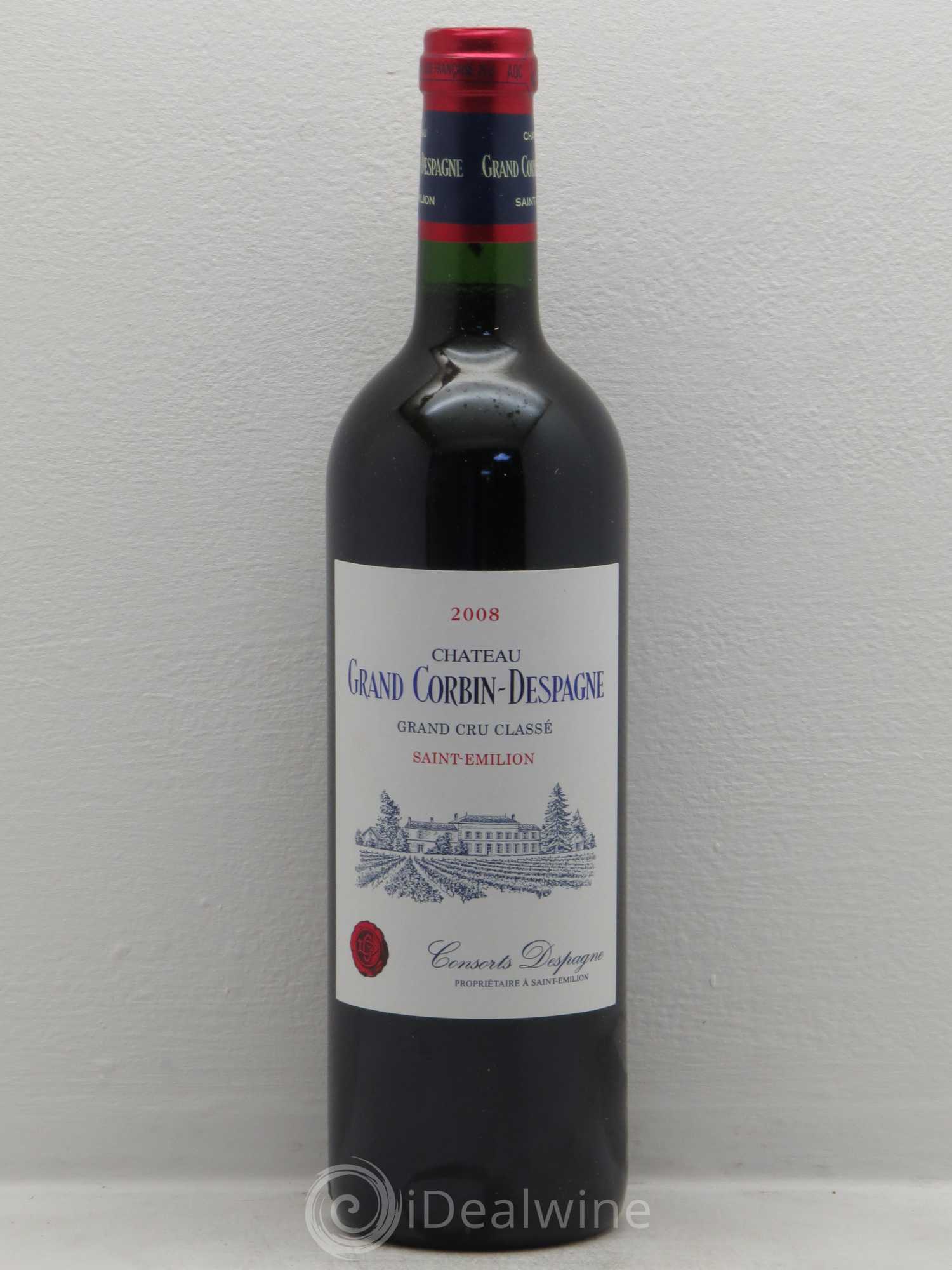 Château Grand Corbin Despagne Grand Cru Classé 2008 - Lot de 12 bouteilles - 0