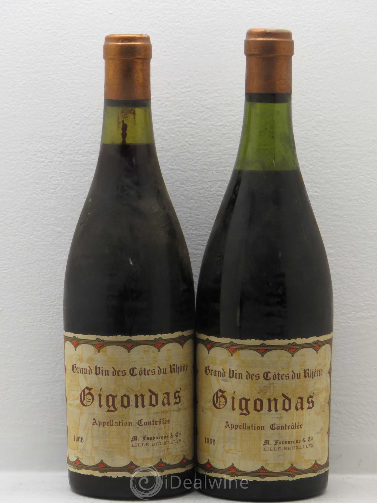 Gigondas Fauvarque (sans prix de réserve) 1966 - Posten von 2 Flaschen - 0